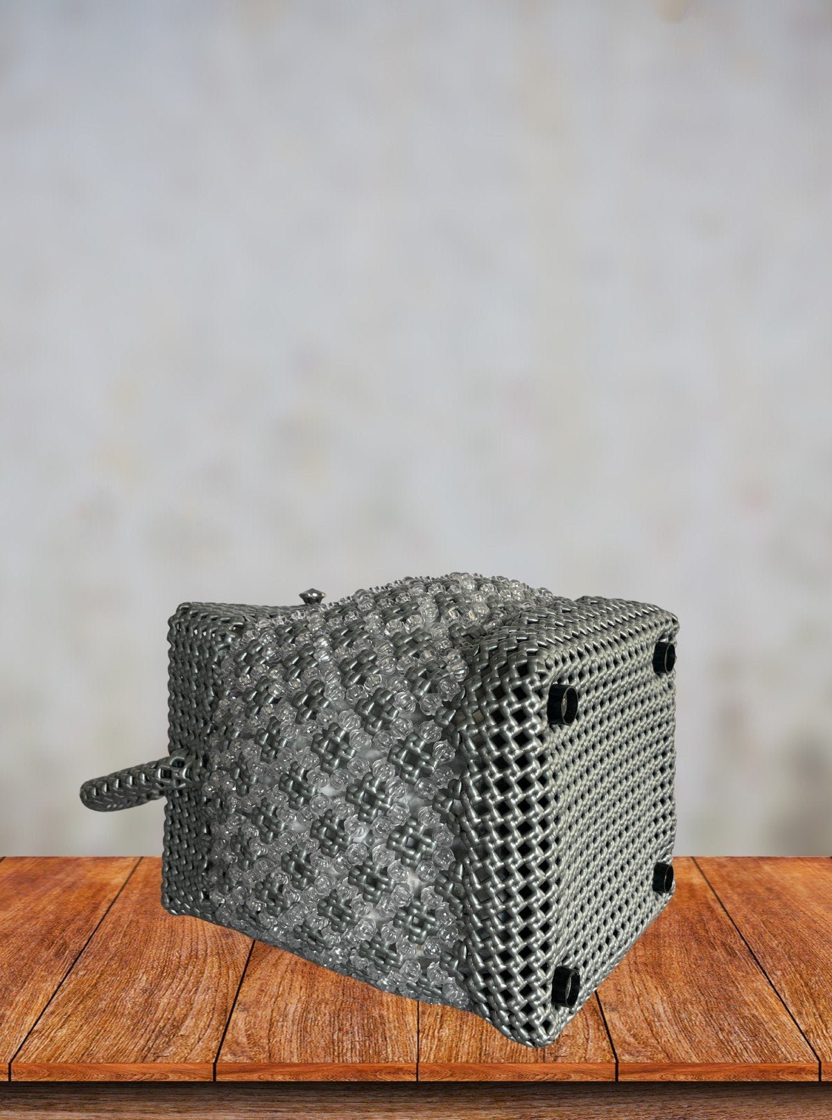 Handmade Grey Beaded Tote Bag – Eco - Friendly Shopper - Boer and Fitch