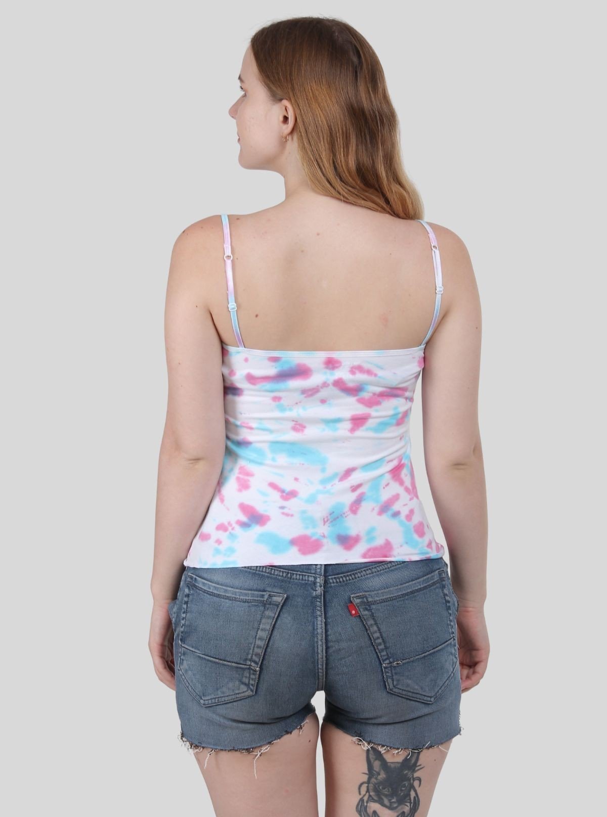 Heart Design Tie and Dye Spaghetti Top - Boer and Fitch