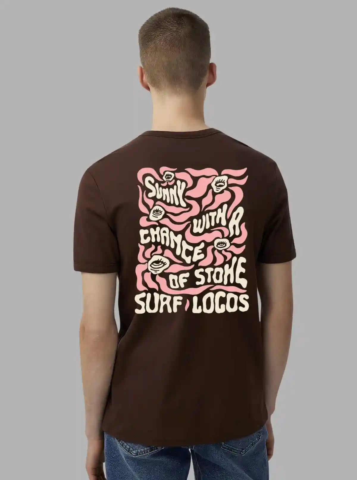 Boer & Fitch Surf Locos Brown Crew Neck T-Shirt for Men | 100% Cotton from Boer and Fitch | Buy Online at gep32c-qs.myshopify.com