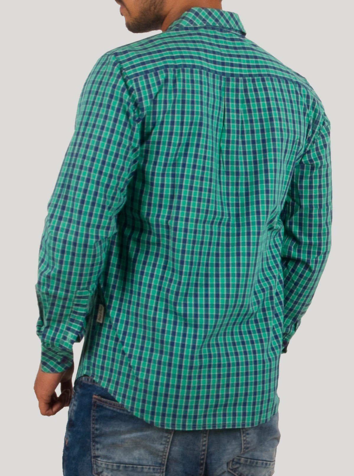 Leaf Green Checked Long Sleeve Shirt for Men – Boer and Fitch - Boer and Fitch