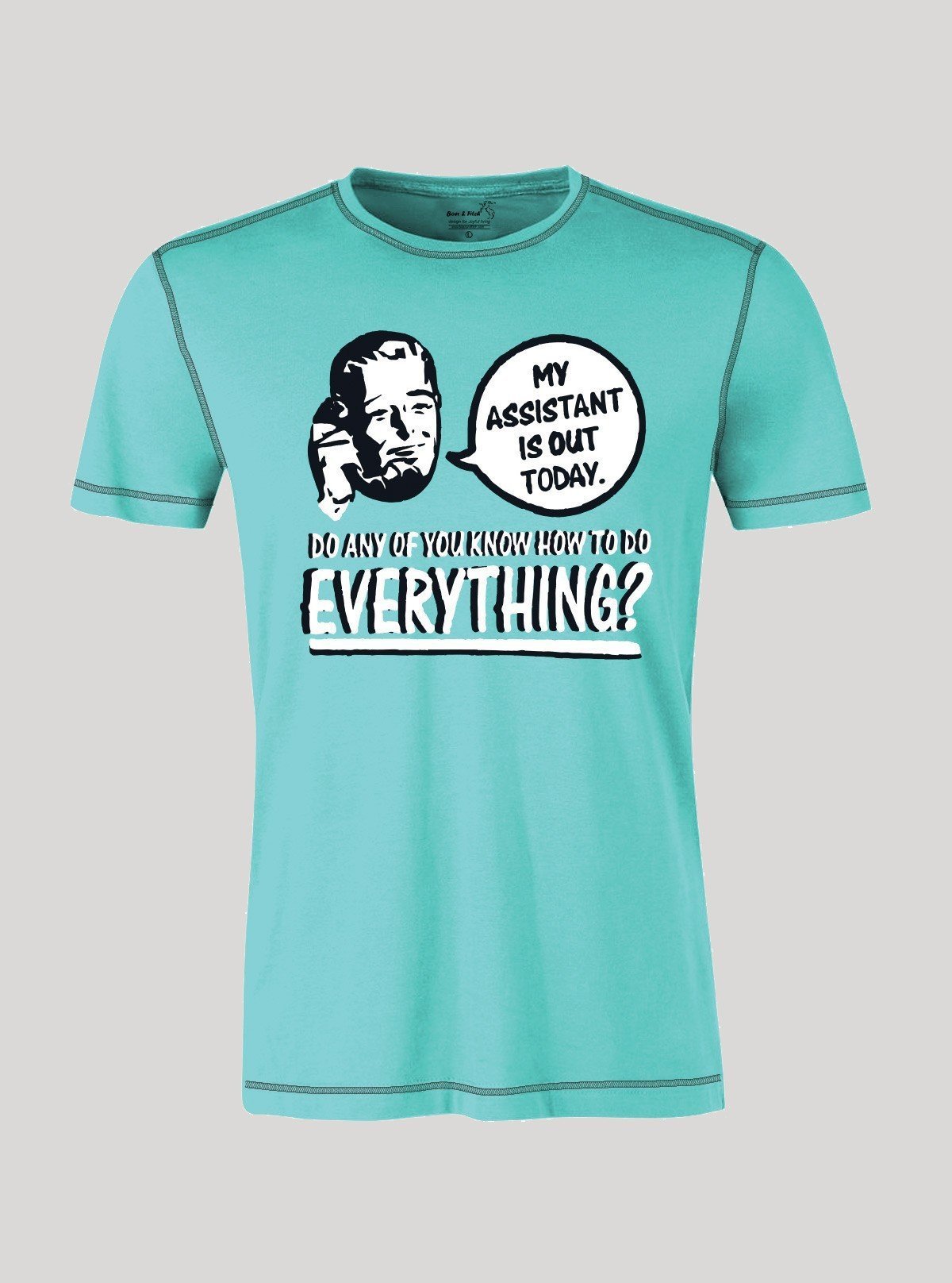 Light Blue Graphic Print T-Shirt for Men – Casual Wear by Boer and Fitch - Boer and Fitch