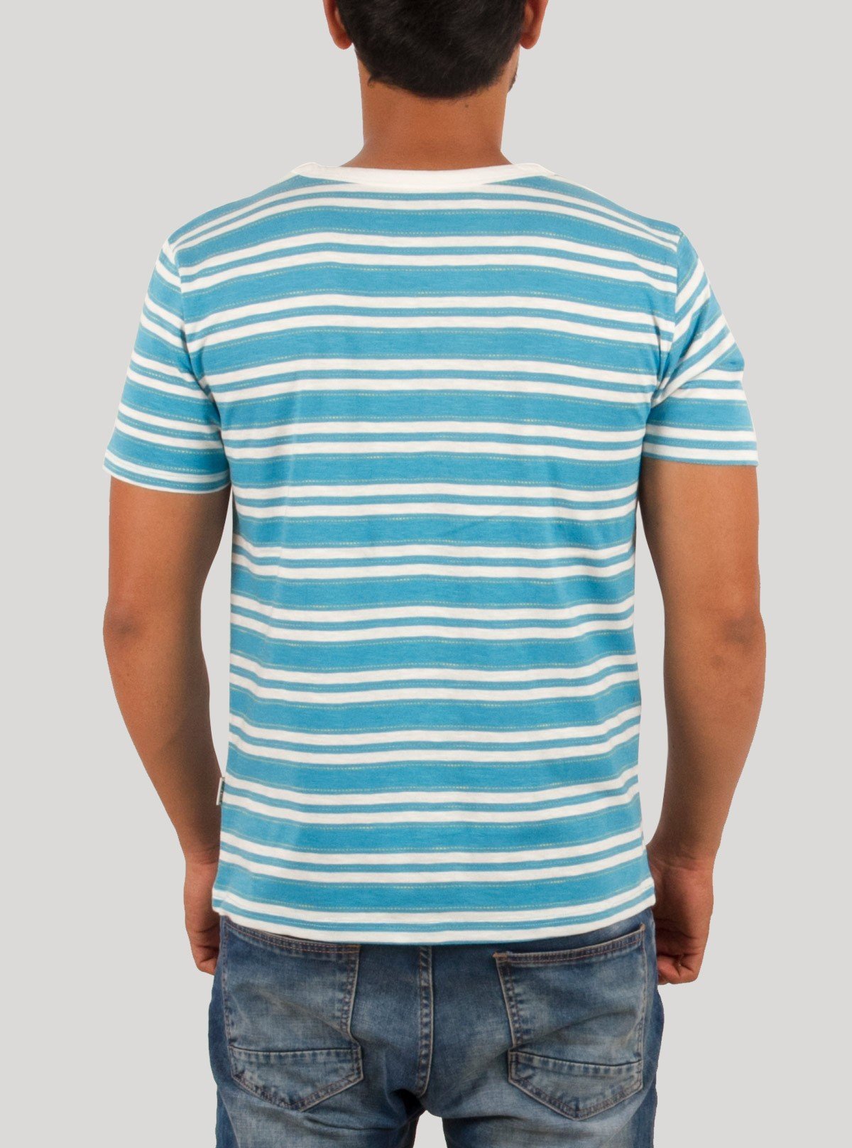 Light Blue Striped V - Neck T-Shirt for Men – Boer and Fitch - Boer and Fitch