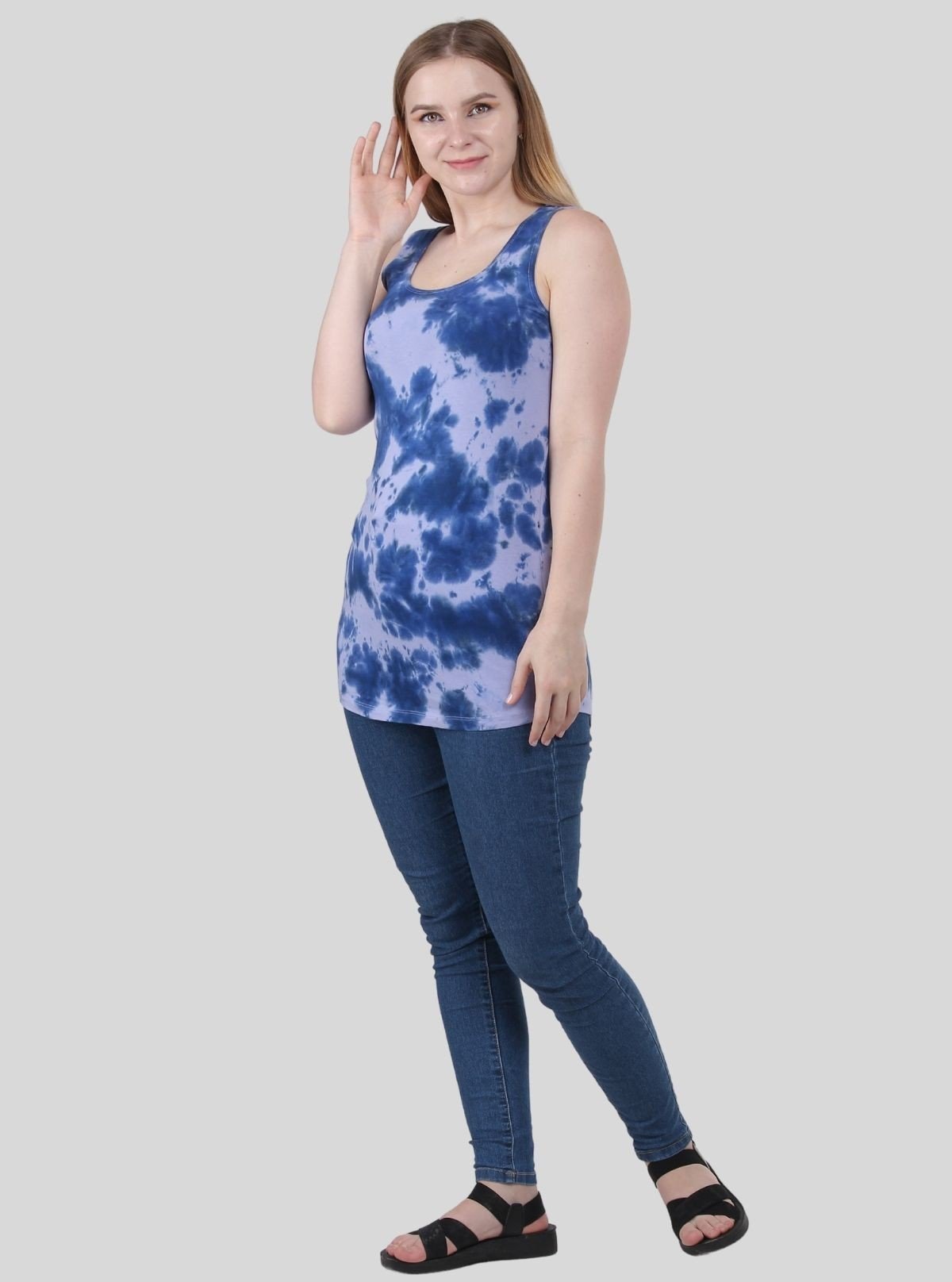 Lilac Sleeveless Tie and Dye Top - Boer and Fitch