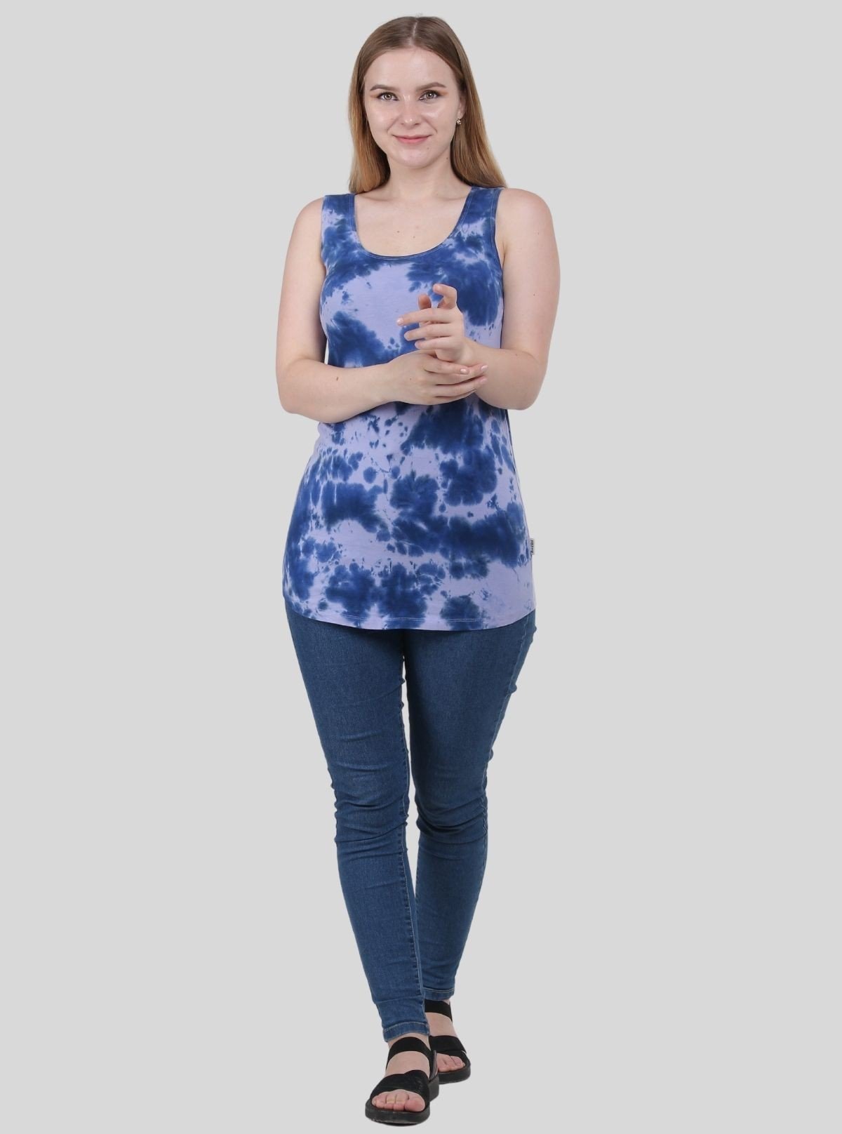 Lilac Sleeveless Tie and Dye Top - Boer and Fitch