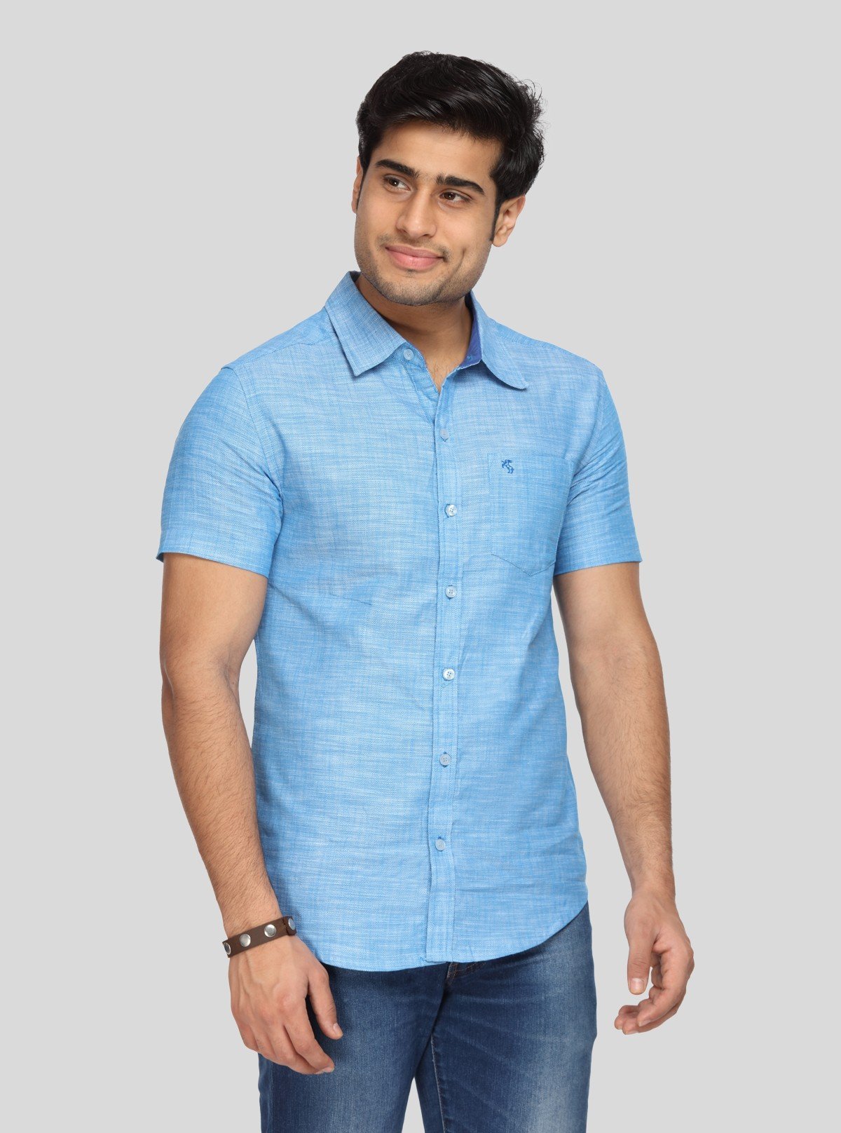 Men’s Aqua Blue Solid Slim Fit Shirt – Modern Elegance by Boer & Fitch - Boer and Fitch