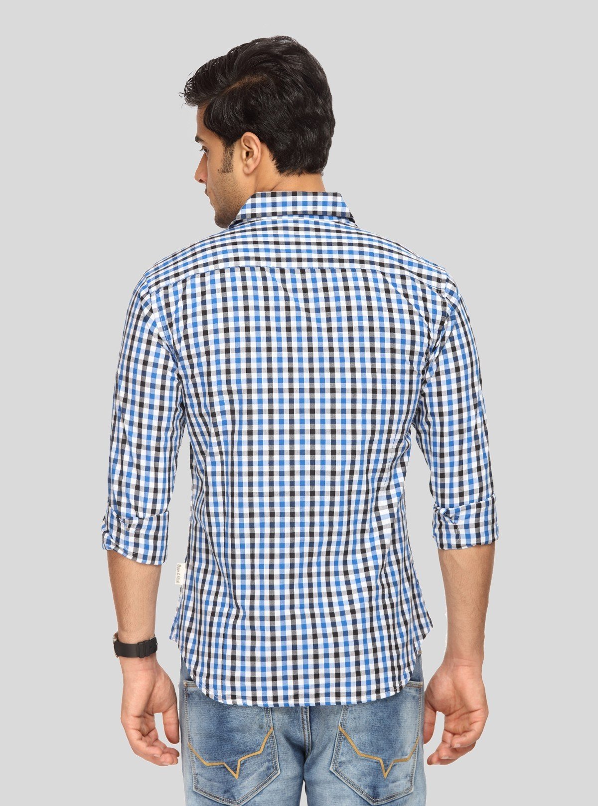 Men's Black & Blue Checkered Shirt – Bold, Classic & Everyday Essential - Boer and Fitch