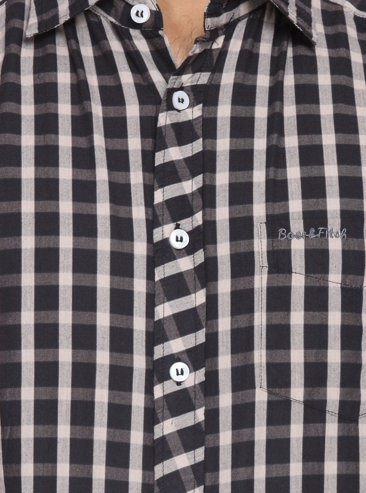 Men's Black Checkered Shirt – Bold, Versatile & Effortlessly Stylish - Boer and Fitch