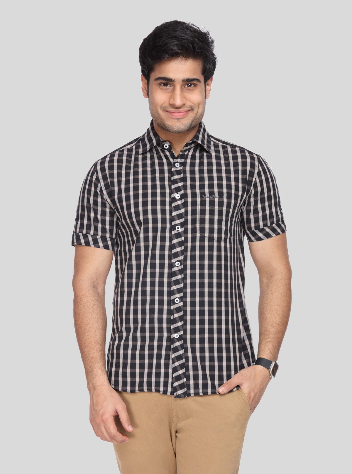 Men's Black Checkered Shirt – Bold, Versatile & Effortlessly Stylish - Boer and Fitch