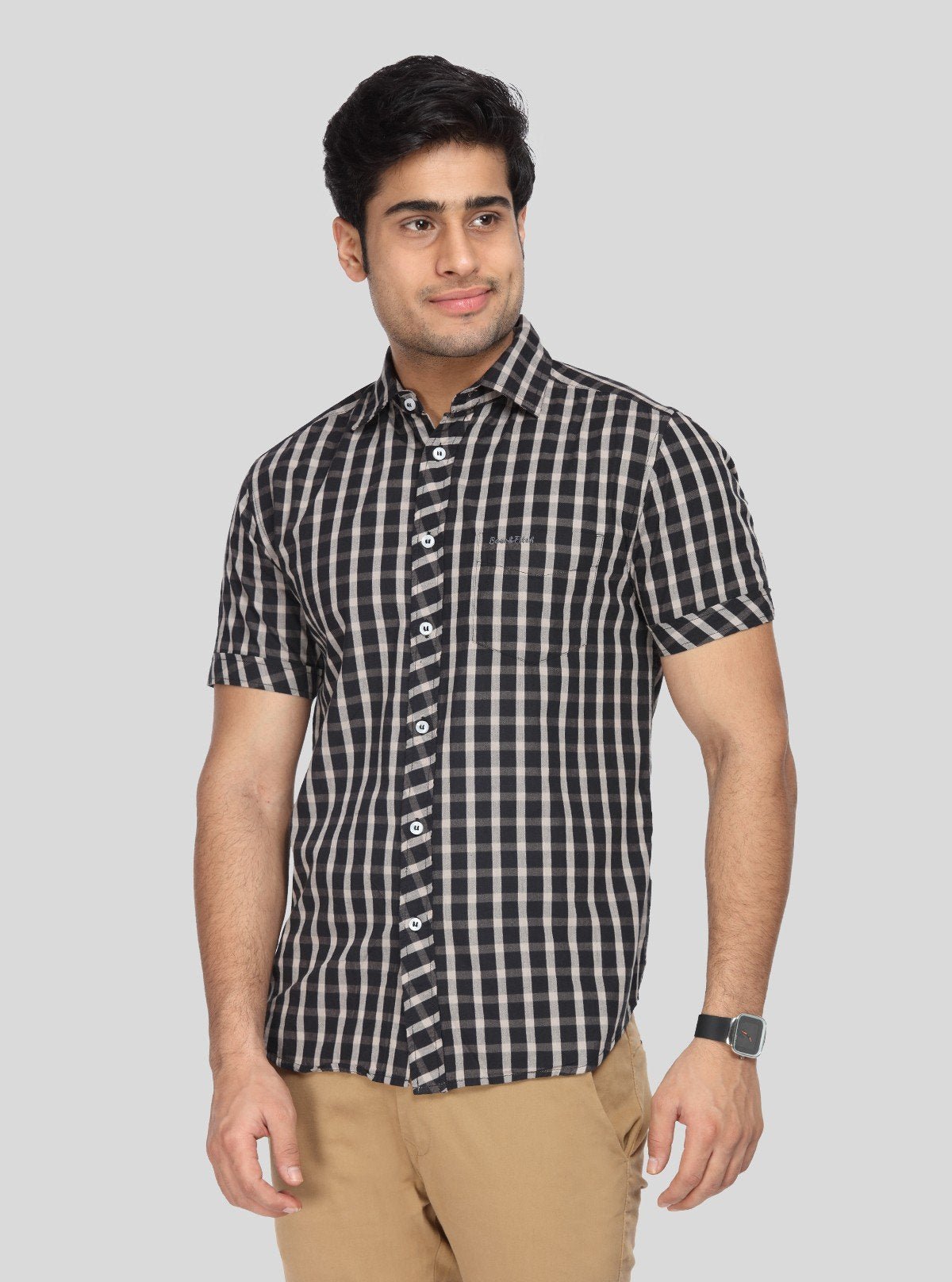 Men's Black Checkered Shirt – Bold, Versatile & Effortlessly Stylish - Boer and Fitch
