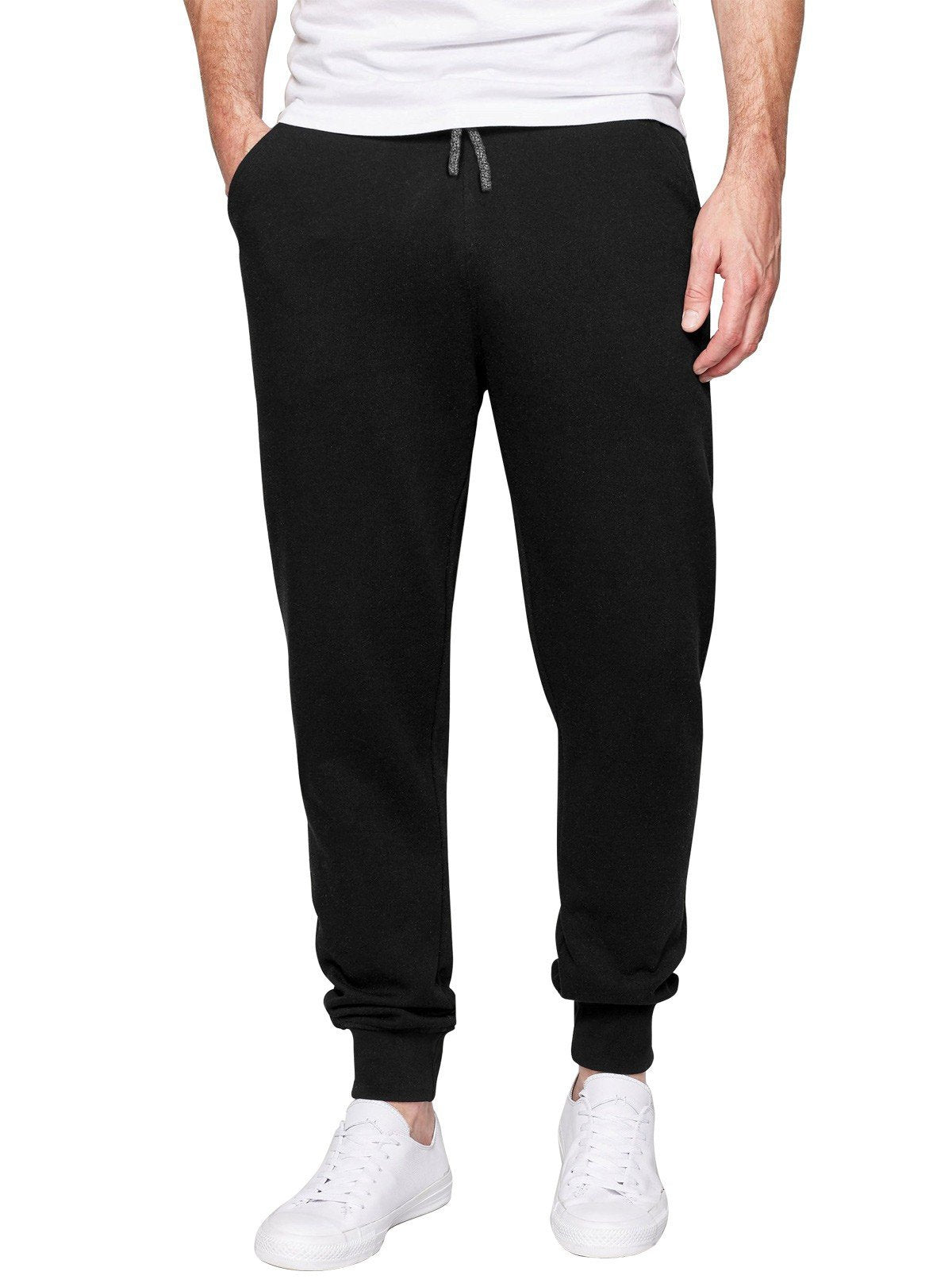 Men's Black Cotton Elastane Jogger Pant – Stretch Fit Comfort - Boer and Fitch