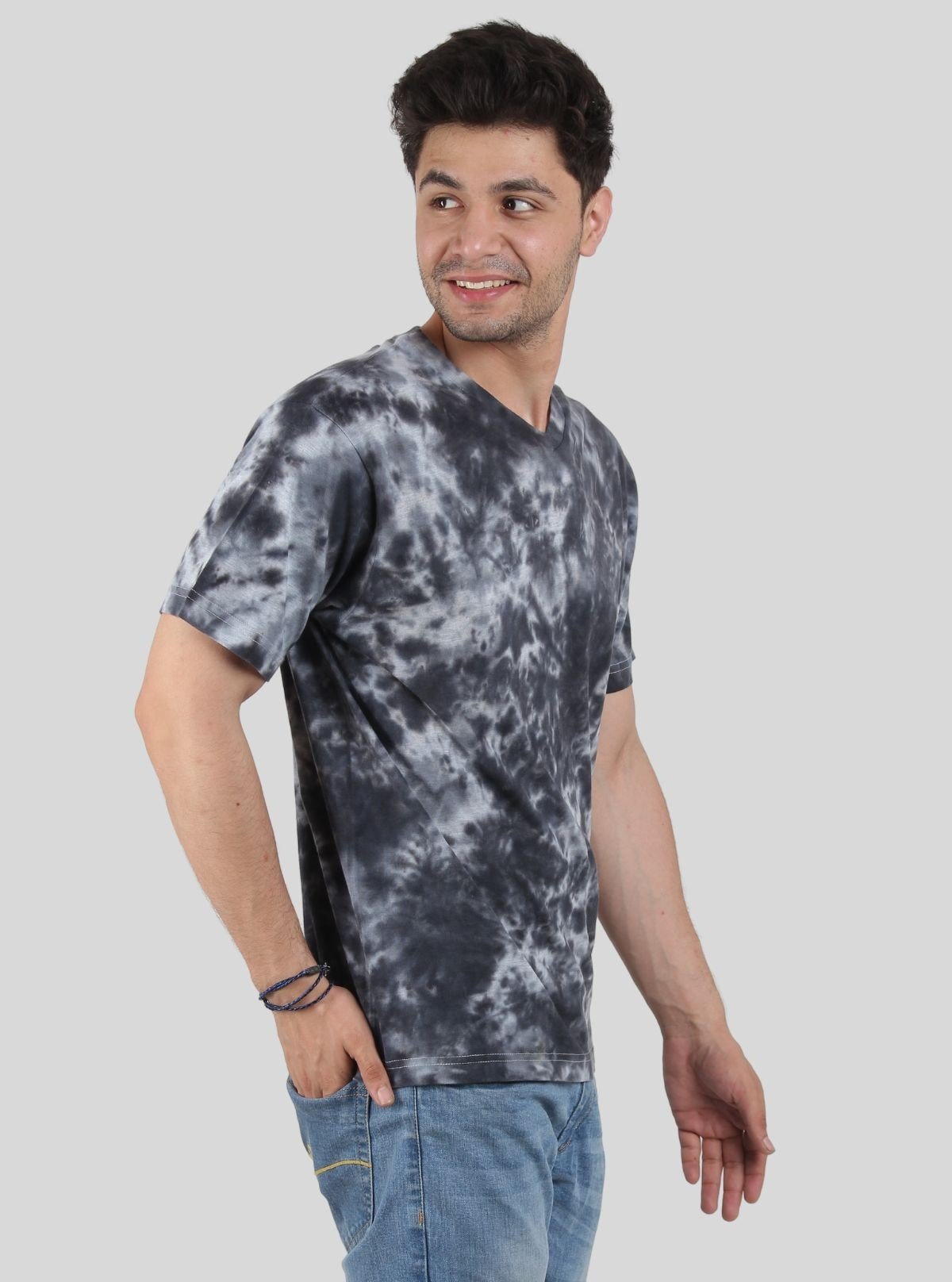 Men’s Black Foncé Tie and Dye T-Shirt – Edgy, Artistic Streetwear Style - Boer and Fitch