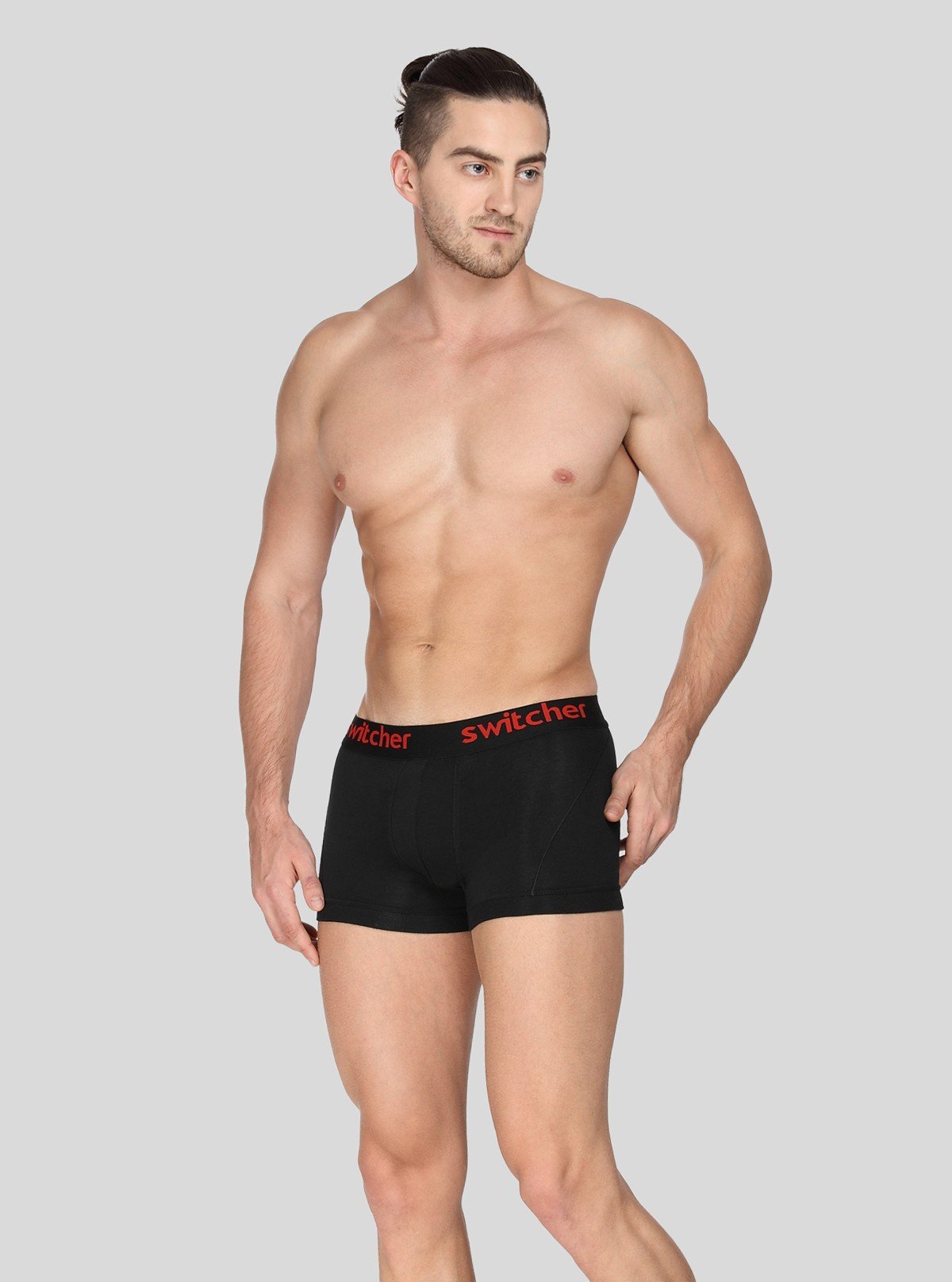 Men’s Black Modern Banded Trunks – Stretch Cotton Comfort Fit - Boer and Fitch