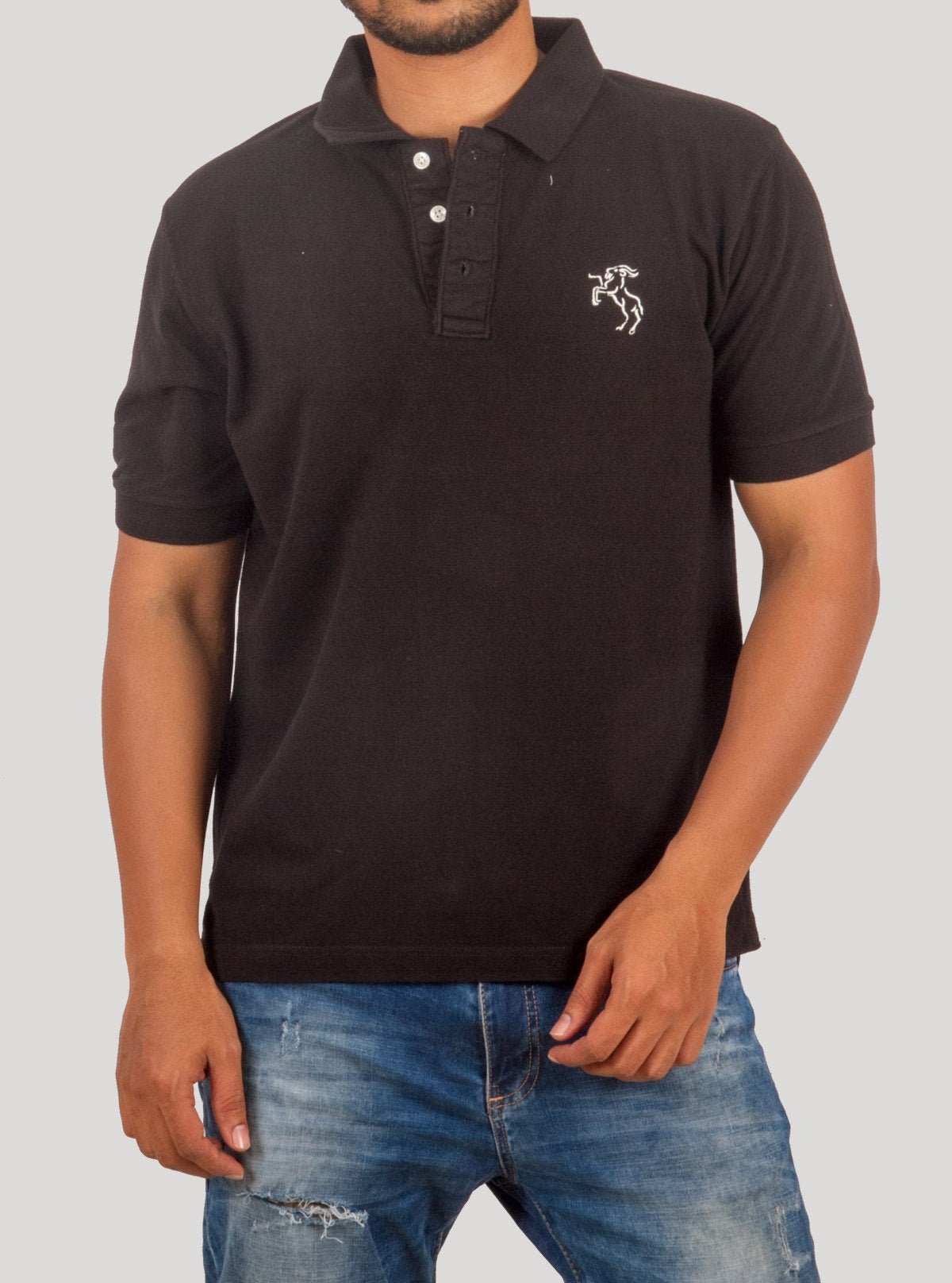 Men’s Black Pique Cotton Polo T-Shirt – Classic Casual Wear by Boer and Fitch - Boer and Fitch