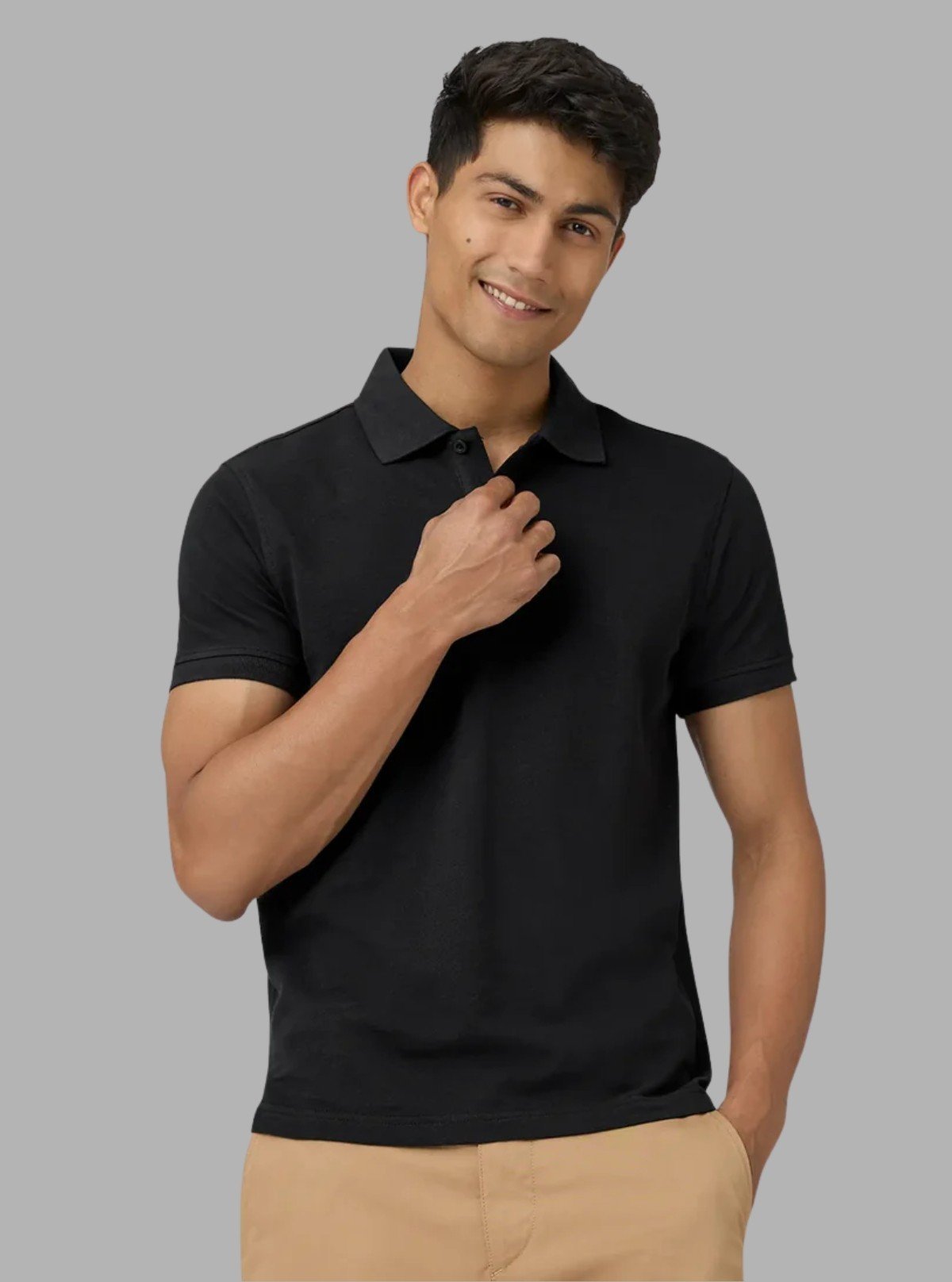 Men’s Black Pique Polo T-Shirt – Classic Fit, Premium Cotton Elegance - Boer and Fitch