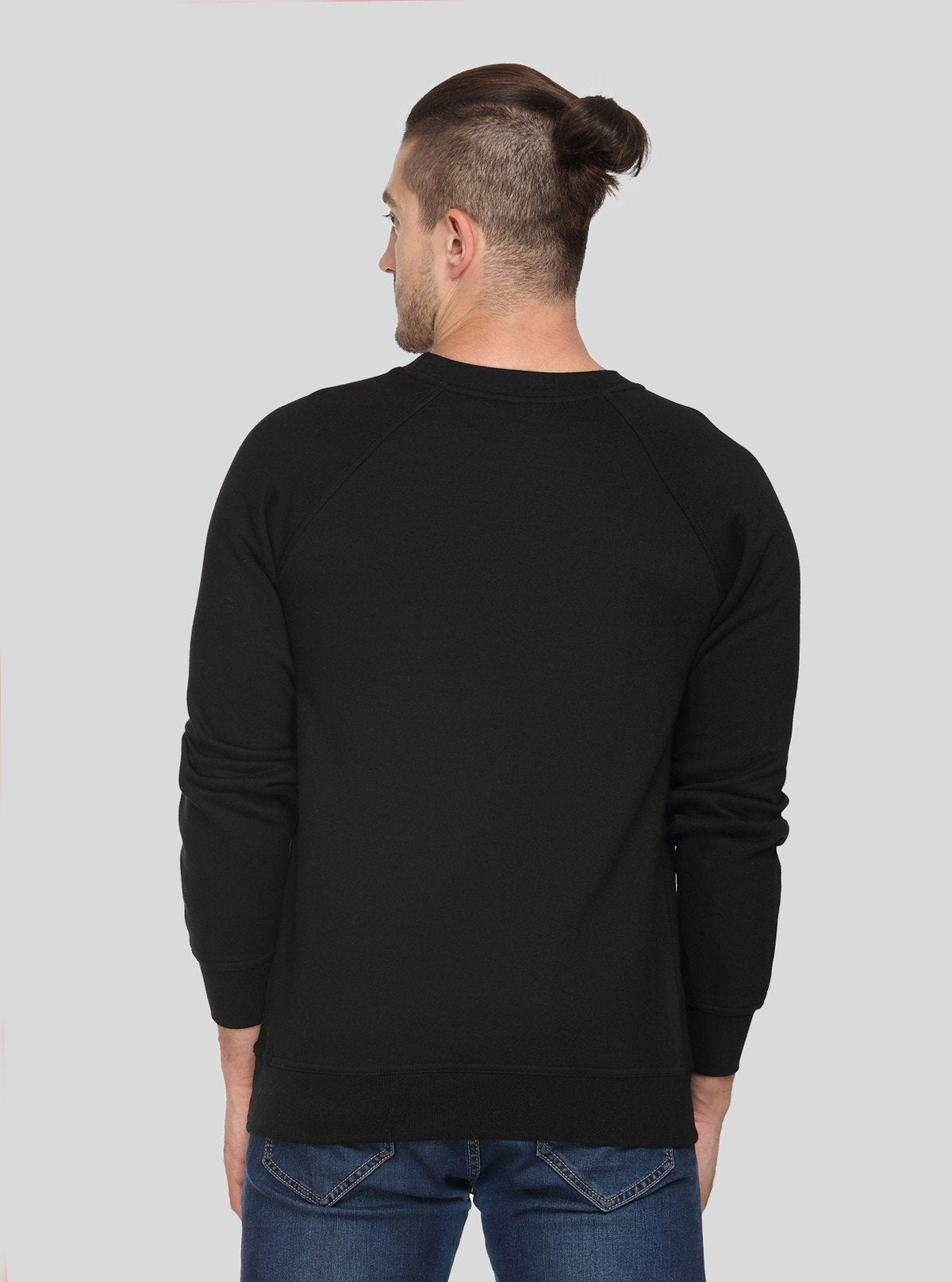 Men’s Black Raglon Fleece Sweatshirt – Sleek Design, All - Day Warmth - Boer and Fitch