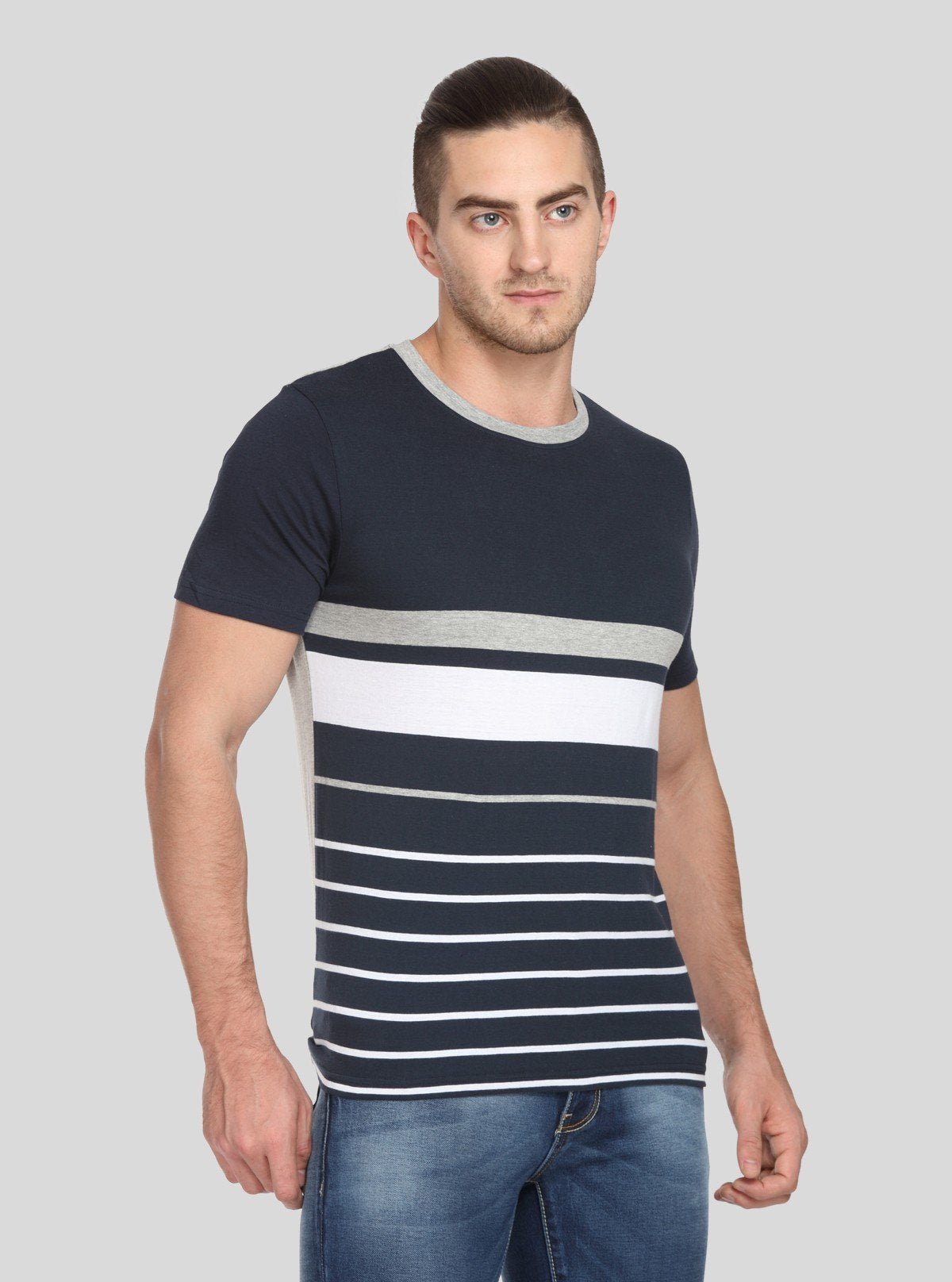 Men’s Black Striped Crew Neck T-Shirt – Timeless Style & Everyday Comfort - Boer and Fitch