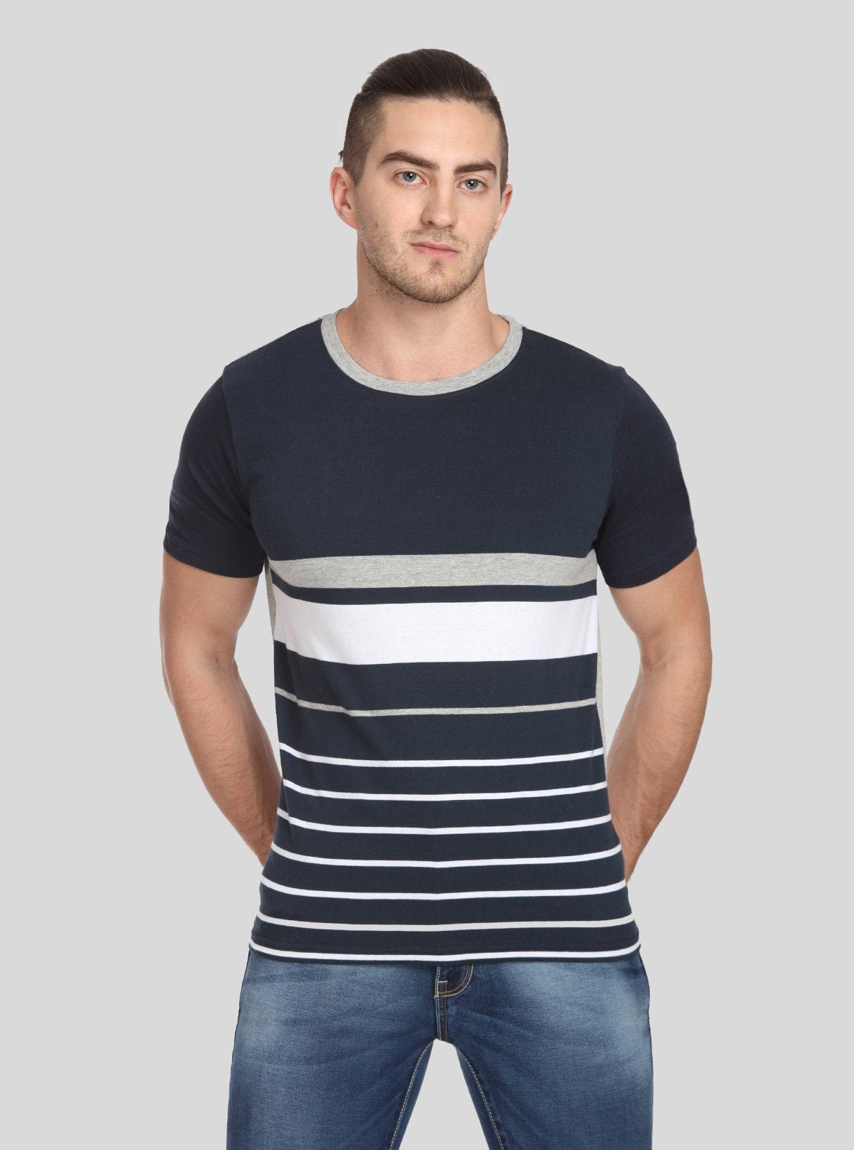 Men’s Black Striped Crew Neck T-Shirt – Timeless Style & Everyday Comfort - Boer and Fitch