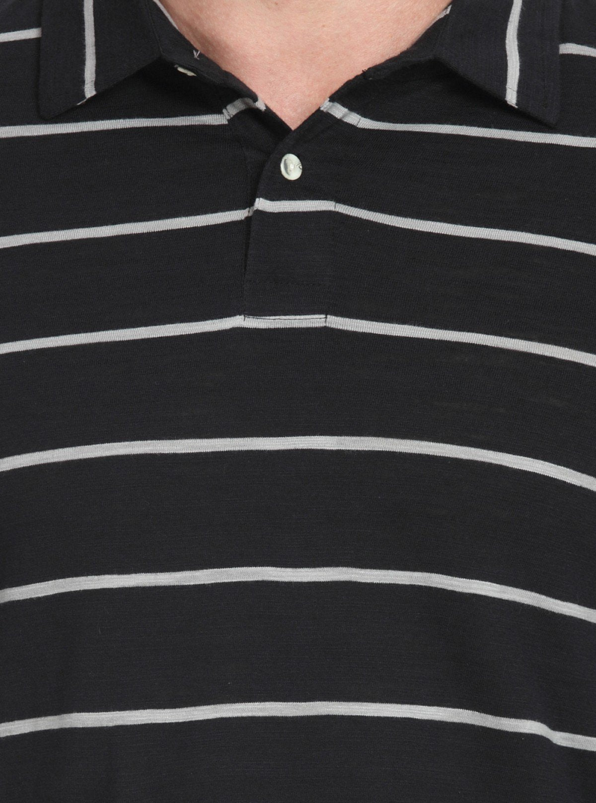 Men’s Black Striped Full Sleeve Polo T-Shirt – Sleek & Refined Style - Boer and Fitch
