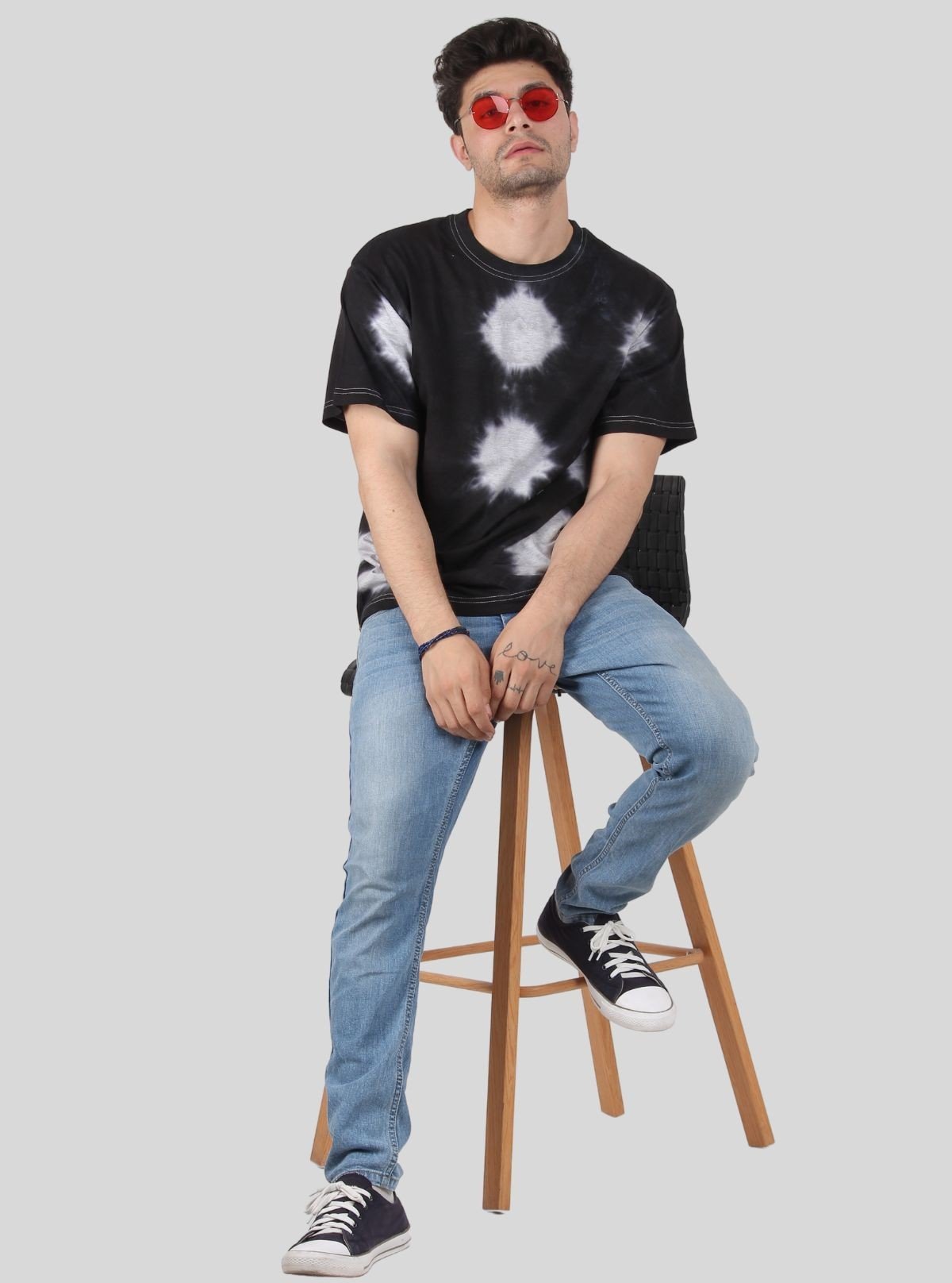 Men’s Black Tie and Dye T-Shirt – Modern Urban Style with Classic Comfort - Boer and Fitch