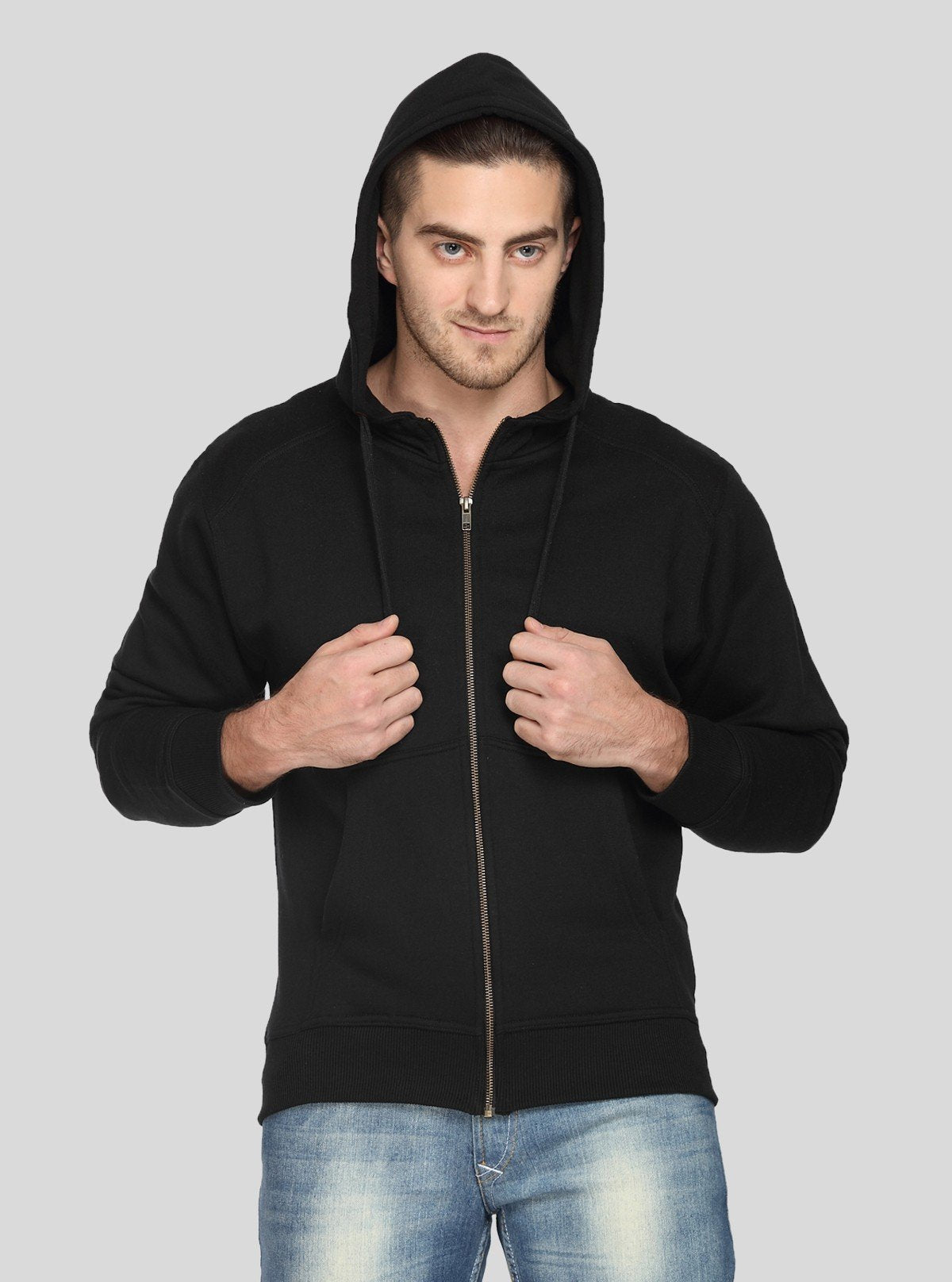 Men’s Black Zipper Hoodie – Classic Zip - Up with Urban Edge & Comfort - Boer and Fitch