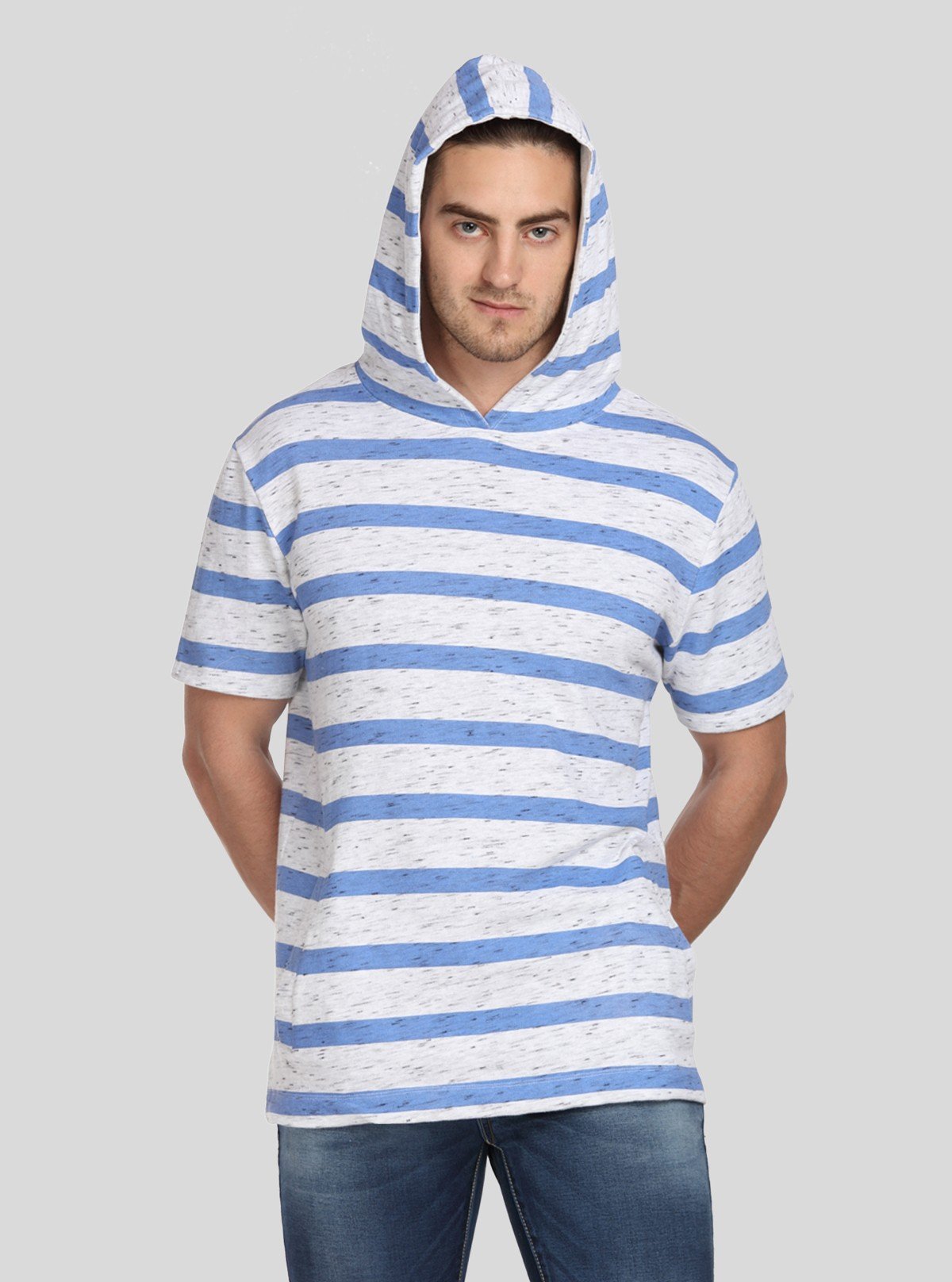 Men’s Blue and White Striped Hoodie – Fresh, Sporty & Everyday Ready - Boer and Fitch