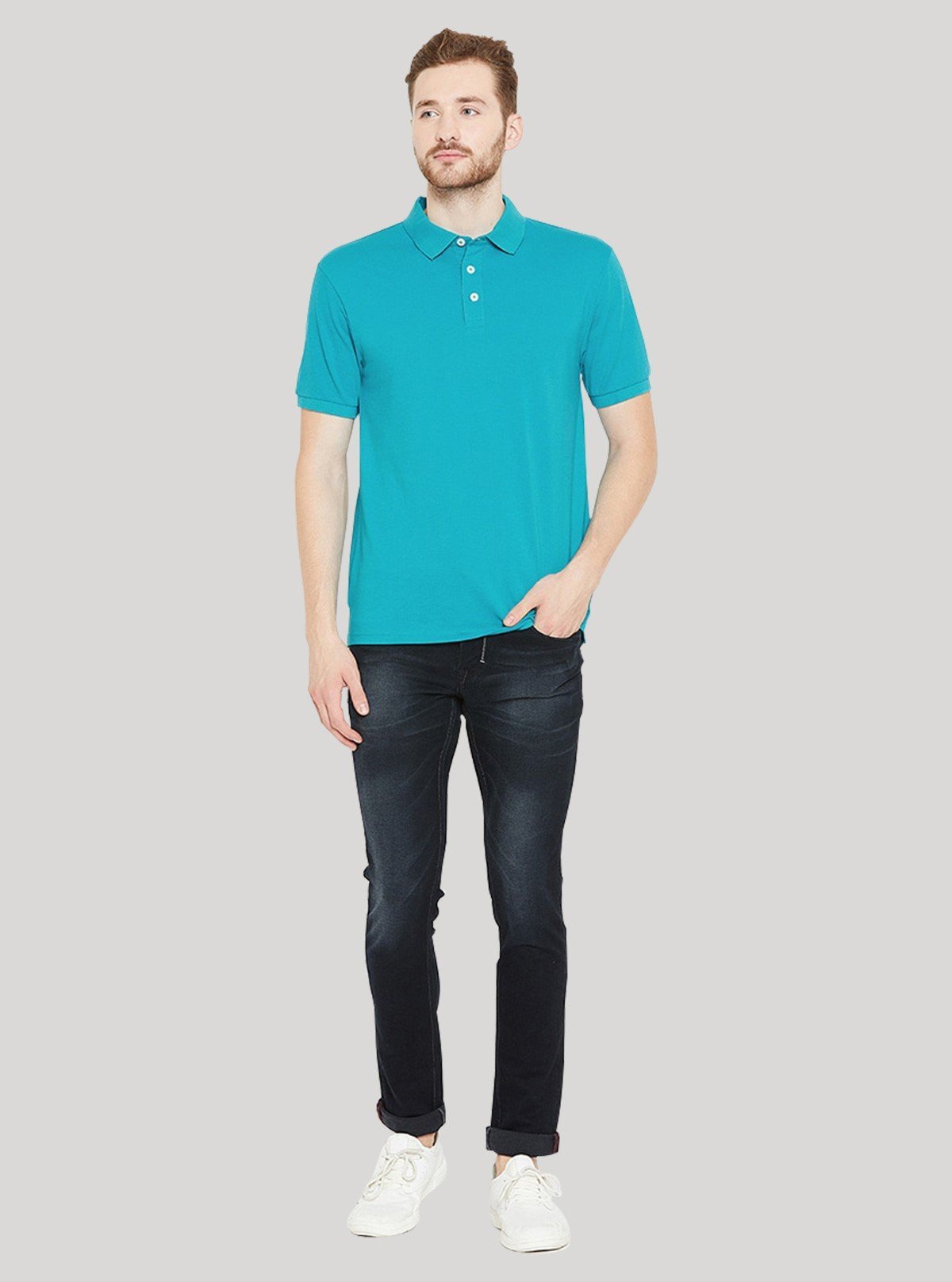 Men’s Blue Bay Polo T-Shirt with Collar & Cuff | 100% Cotton Piqué Knit | Boer & Fitch - Boer and Fitch