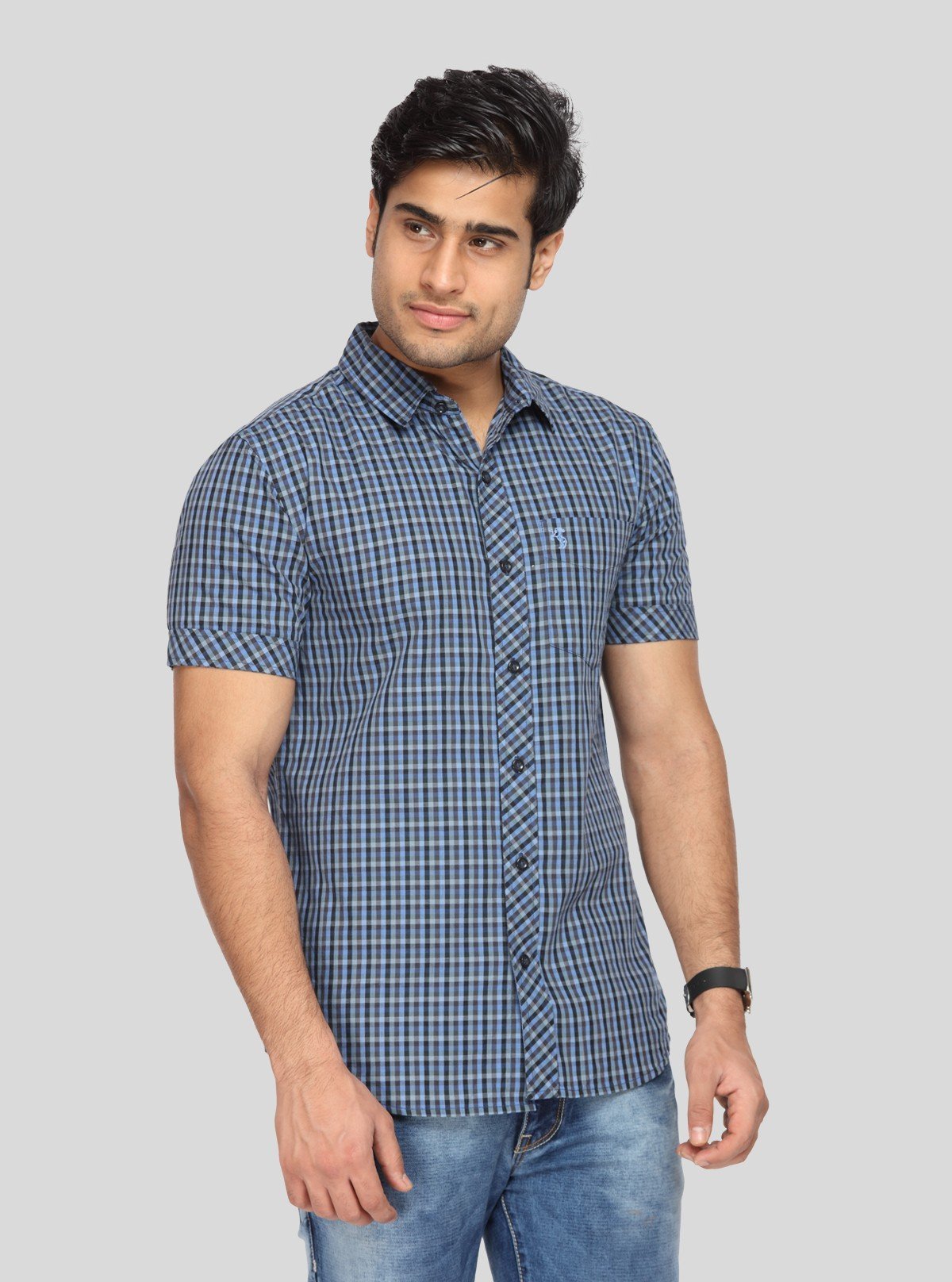 Men's Blue Casual Shirt – Fresh, Comfortable & Everyday Essential Style - Boer and Fitch