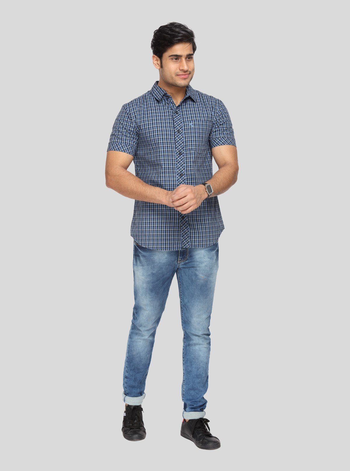 Men's Blue Casual Shirt – Fresh, Comfortable & Everyday Essential Style - Boer and Fitch