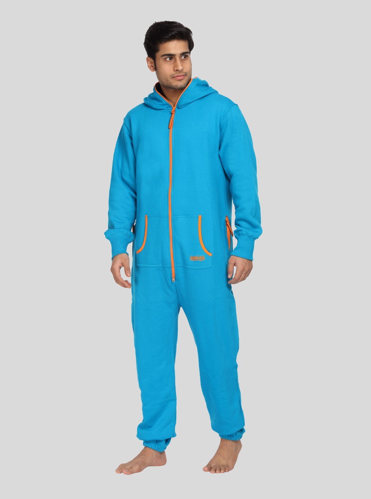 Men’s Blue Hooded Jumpsuit – Effortless Style with All - Day Comfort - Boer and Fitch