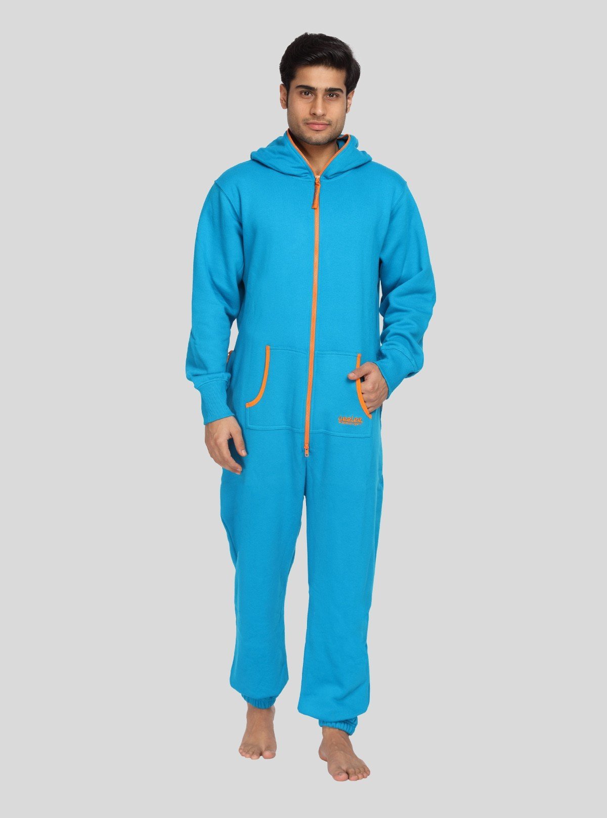 Men’s Blue Hooded Jumpsuit – Effortless Style with All - Day Comfort - Boer and Fitch