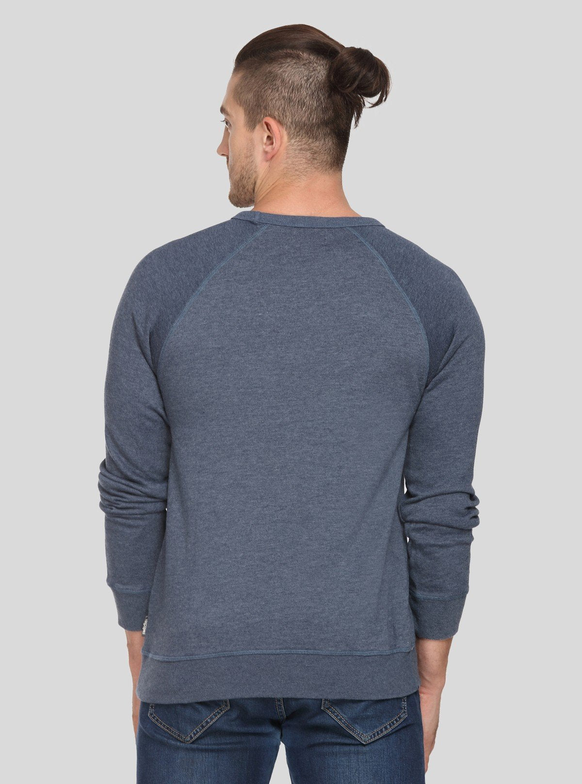 Men’s Blue Melange V - Cut Fleece Sweatshirt – Smart, Soft & Versatile - Boer and Fitch