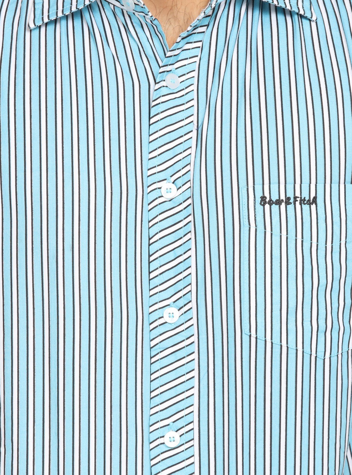 Men's Blue Printed Casual Shirt – Stylish, Lightweight & Weekend - Ready - Boer and Fitch