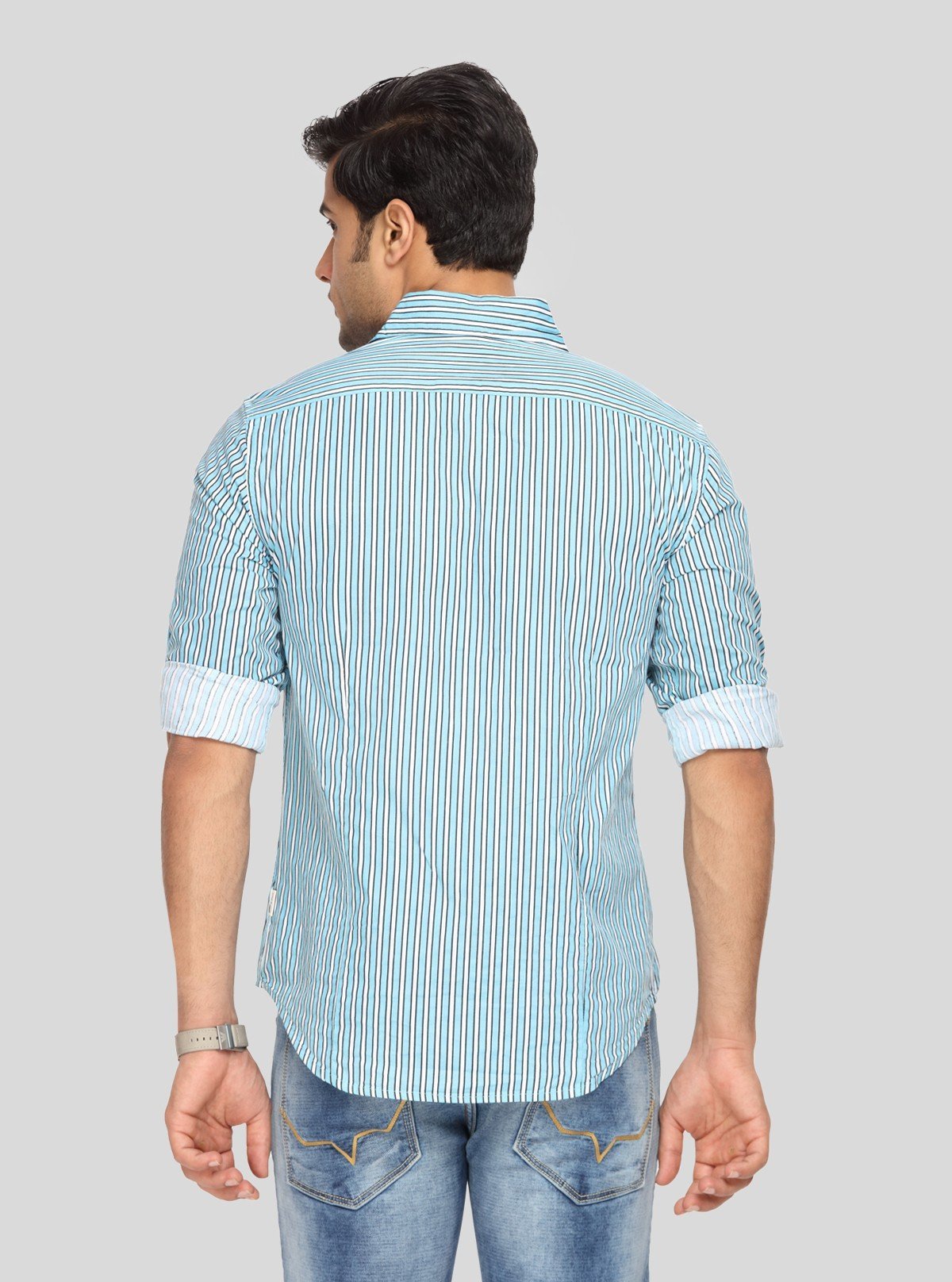 Men's Blue Printed Casual Shirt – Stylish, Lightweight & Weekend - Ready - Boer and Fitch