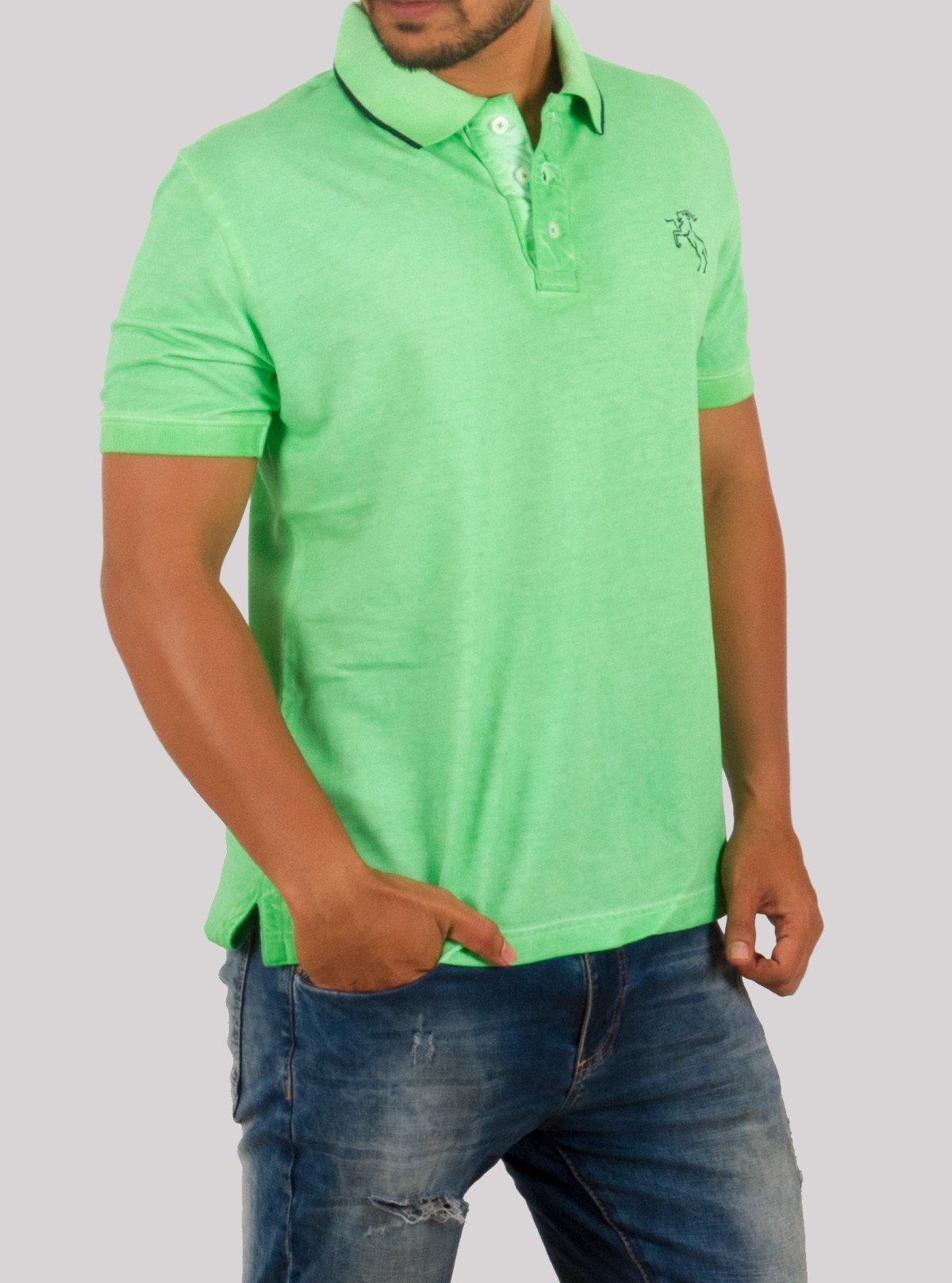 Men’s Bright Green Garment Dyed Polo T-Shirt – Premium Cotton | Boer & Fitch - Boer and Fitch