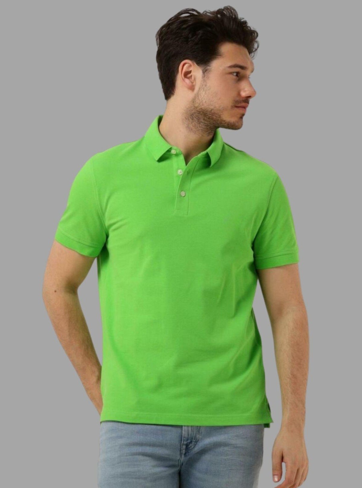 Men’s Bright Green Pique Polo T-Shirt – Vibrant, Classic & Breathable Fit - Boer and Fitch