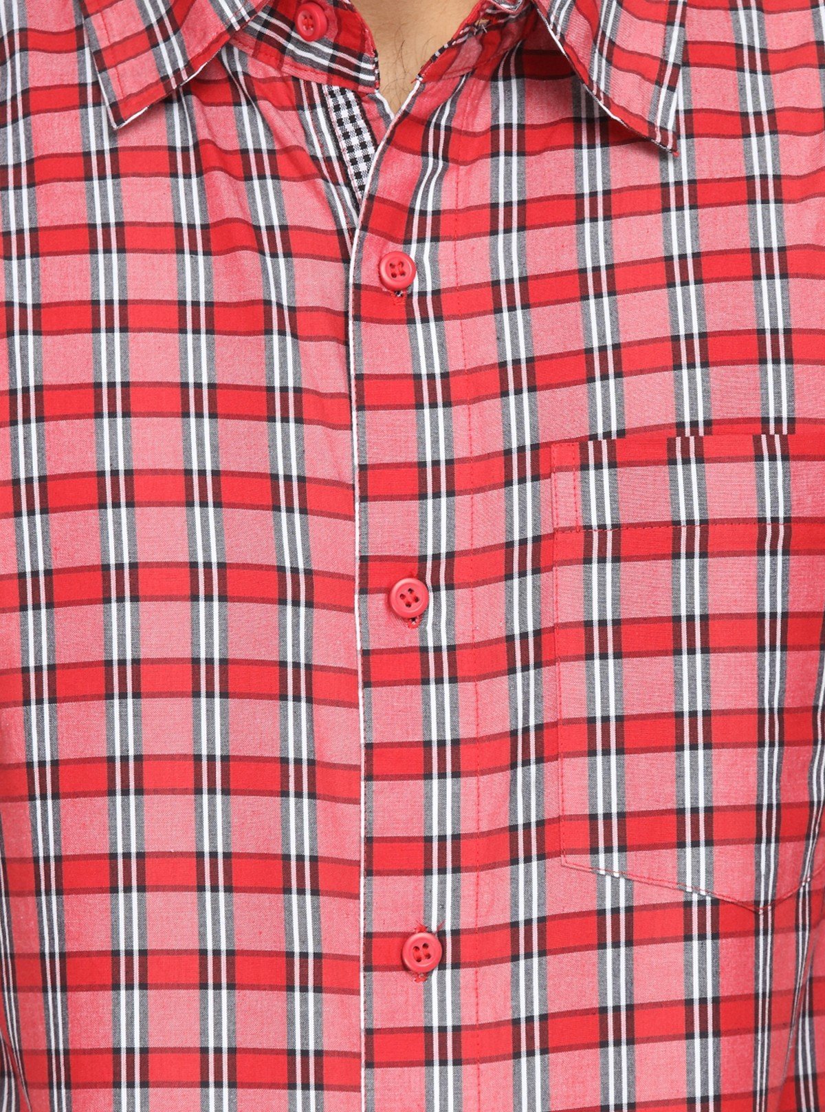 Men’s Bright Red Checked Full Sleeve Shirt – Bold Style with Lasting Comfort - Boer and Fitch
