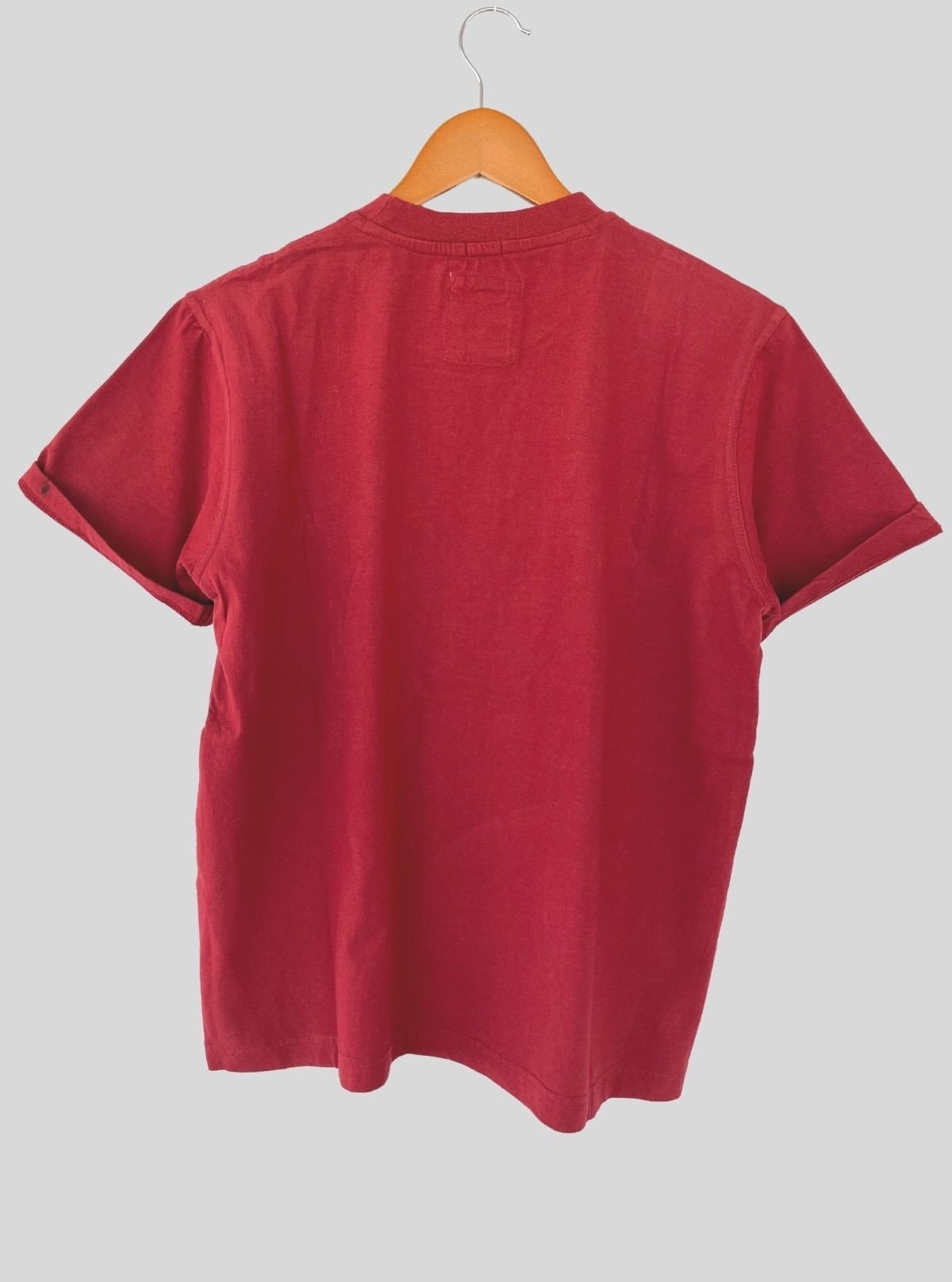 Men’s Burgundy Bulldog Embroidery Crew Neck T-Shirt | 100% Cotton Short Sleeve by Boer and Fitch - Boer and Fitch
