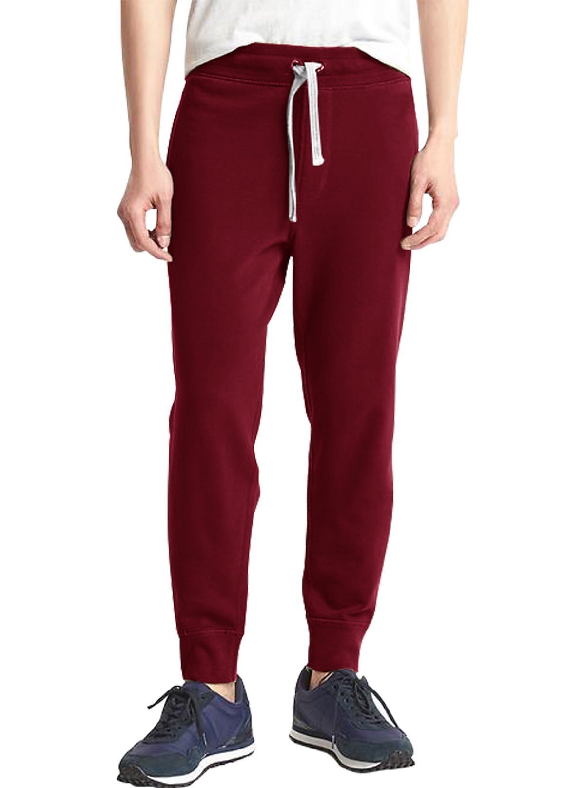 Men’s Burgundy Cuffed Joggers – Bold Style with Everyday Comfort - Boer and Fitch