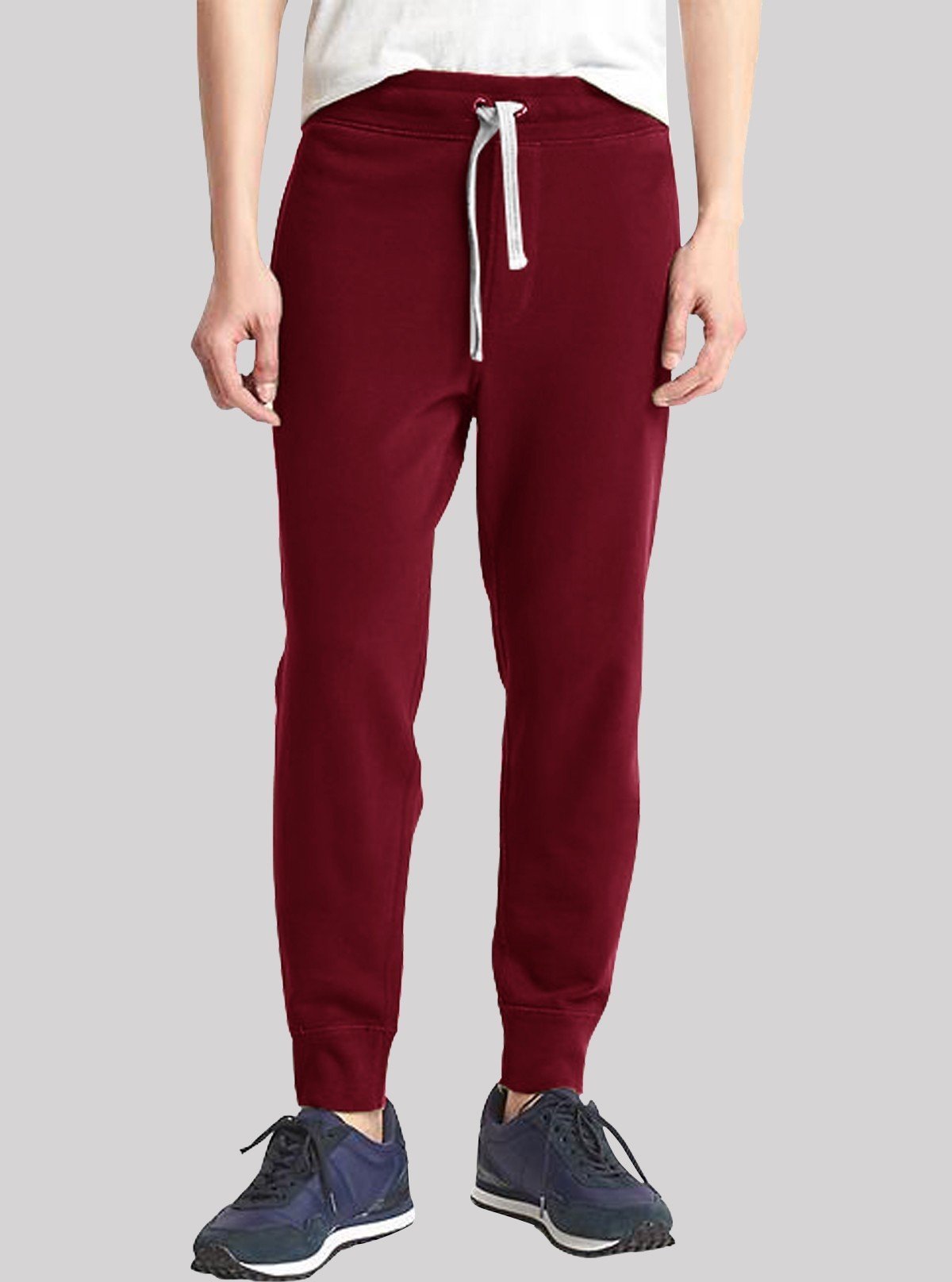 Men’s Burgundy Cuffed Joggers – Bold Style with Everyday Comfort - Boer and Fitch
