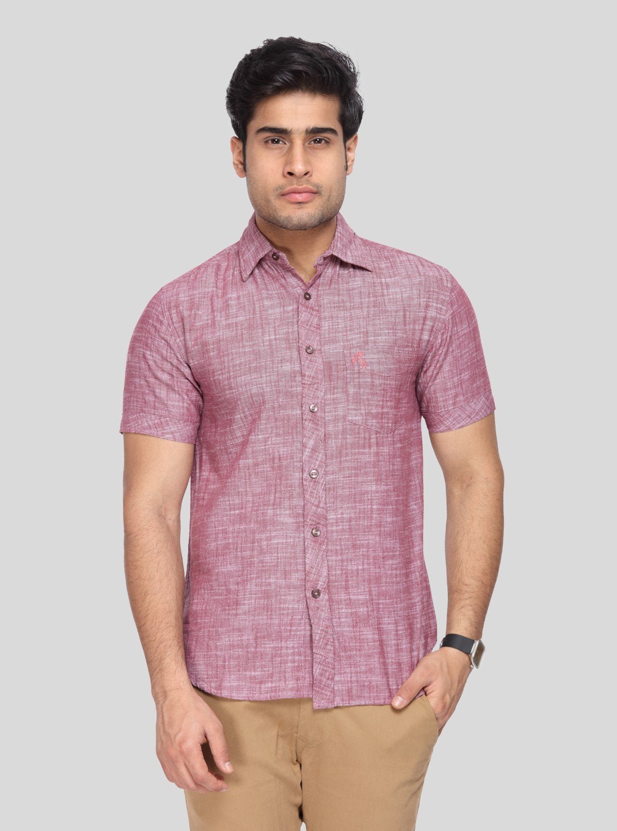 Men's Burgundy Linen Blended Shirt – Rich, Refined & Breathable Everyday Wear - Boer and Fitch