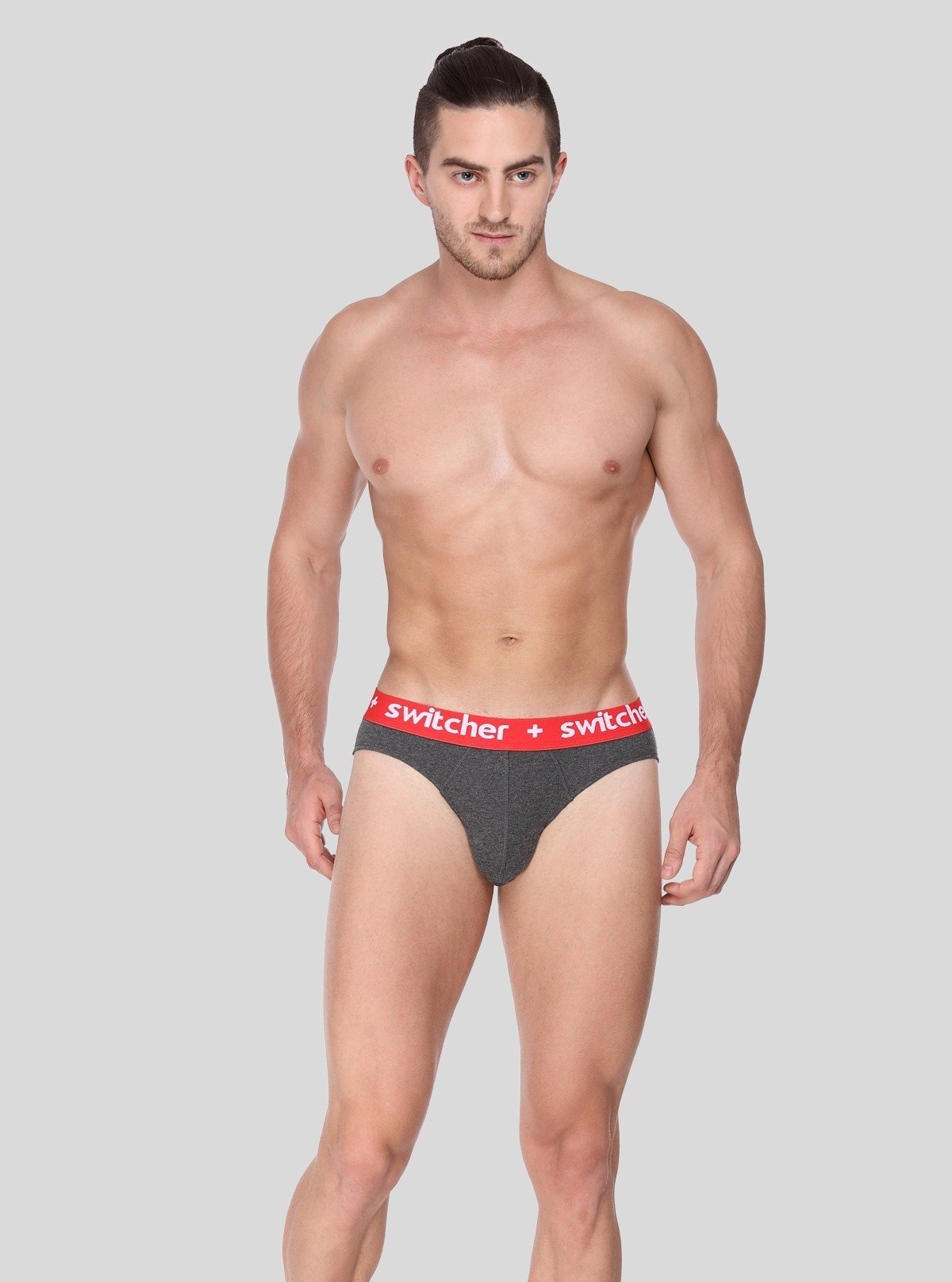 Men’s Charcoal Melange Banded Brief – Ultra - Soft Cotton & Snug Fit Comfort - Boer and Fitch