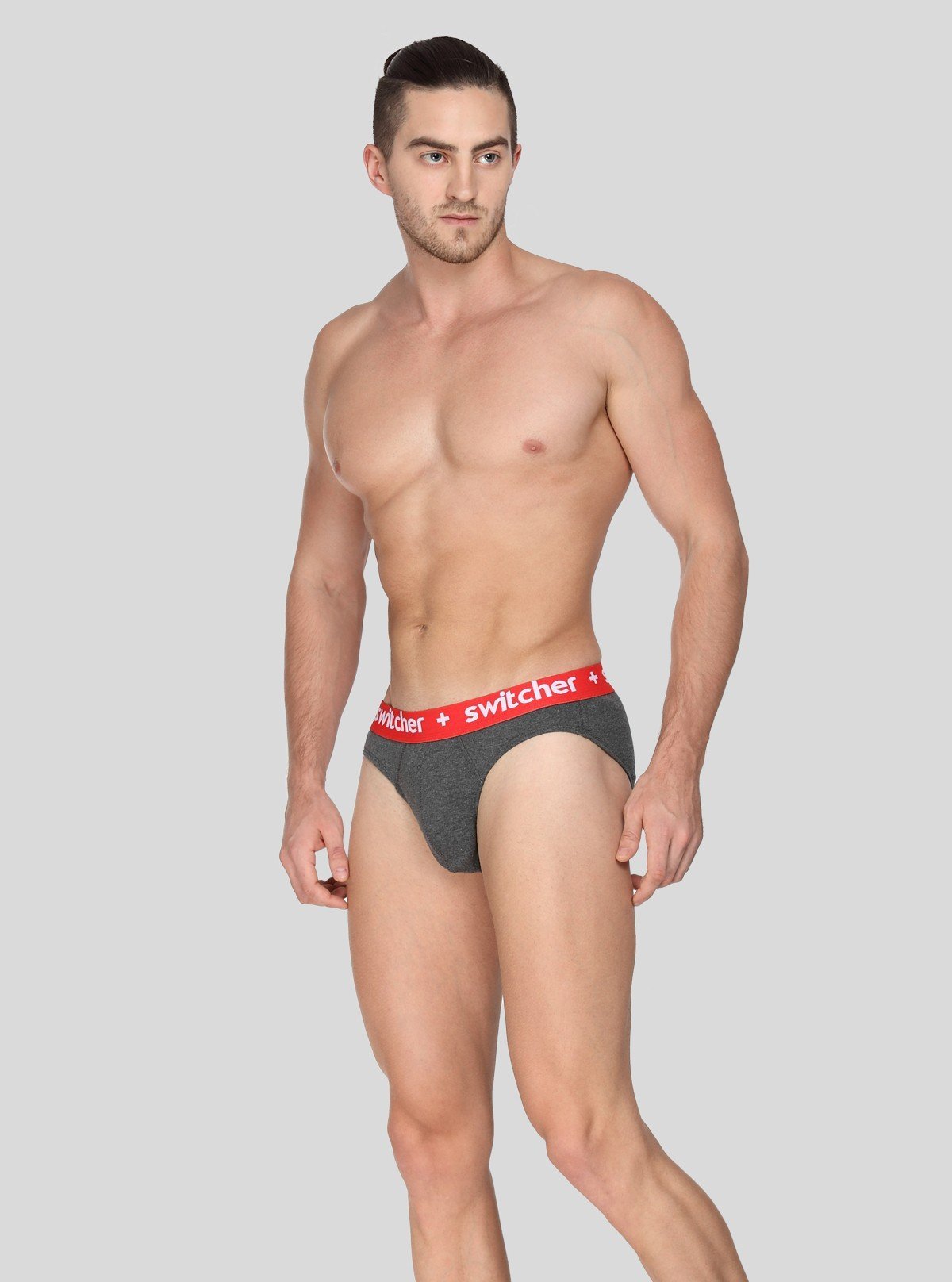 Men’s Charcoal Melange Banded Brief – Ultra - Soft Cotton & Snug Fit Comfort - Boer and Fitch