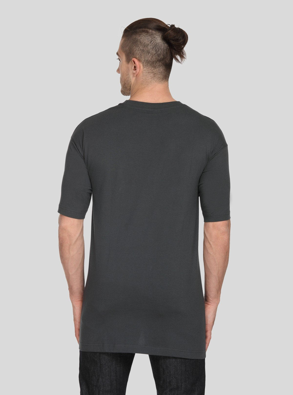 Men's Charcoal Melange Basic Crew Neck T-Shirt – Refined Style & Soft Comfort - Boer and Fitch