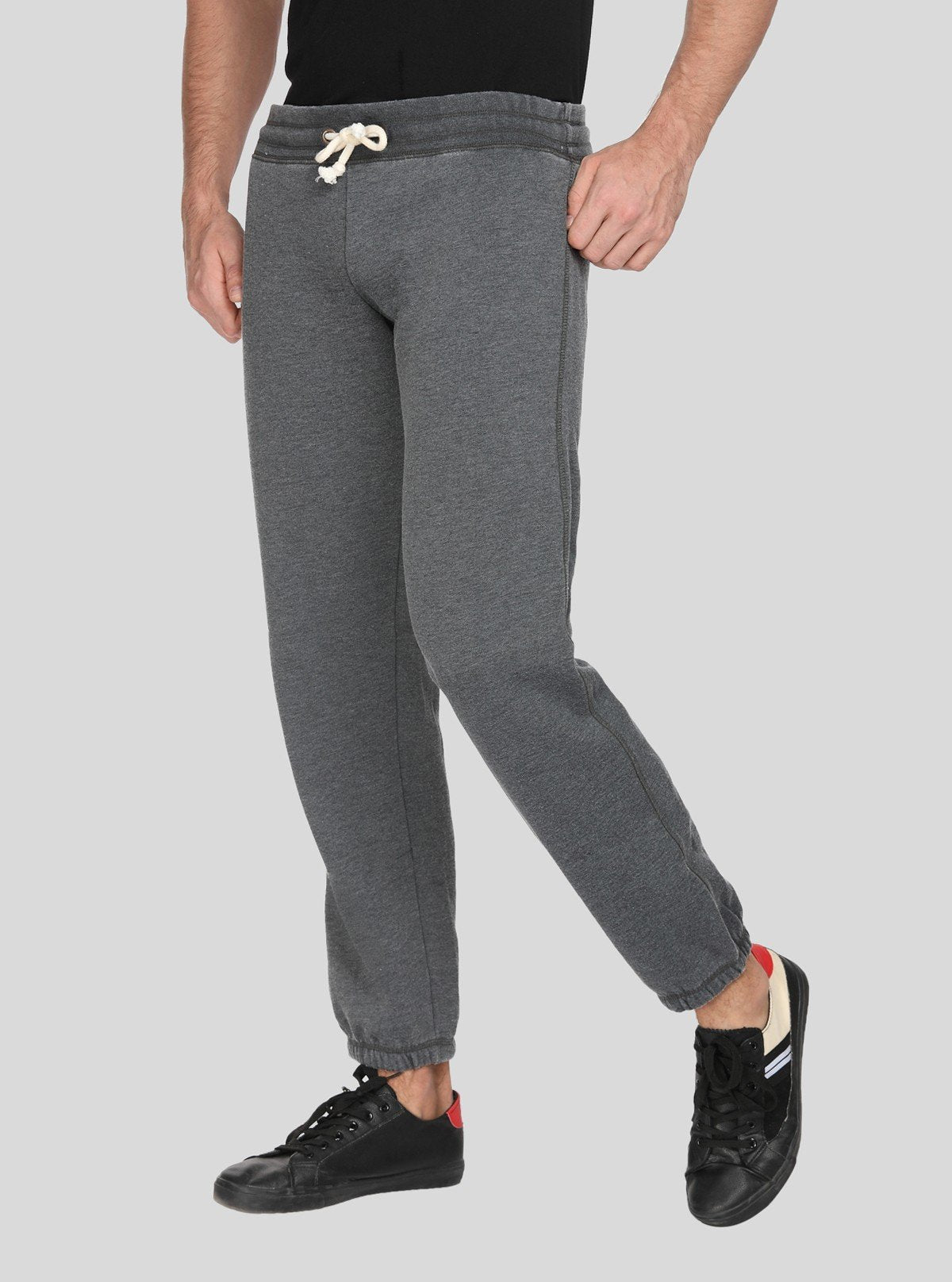 Men’s Charcoal Melange Cuffed Joggers – Sleek, Smart & Comfortable - Boer and Fitch