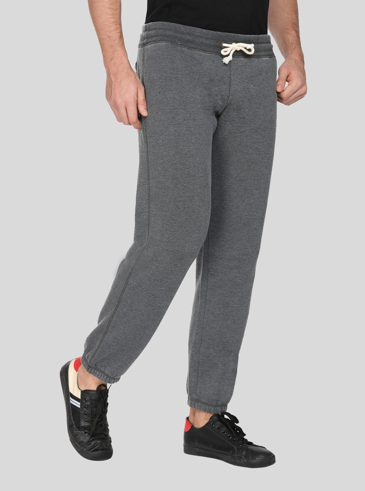 Men’s Charcoal Melange Cuffed Joggers – Sleek, Smart & Comfortable - Boer and Fitch