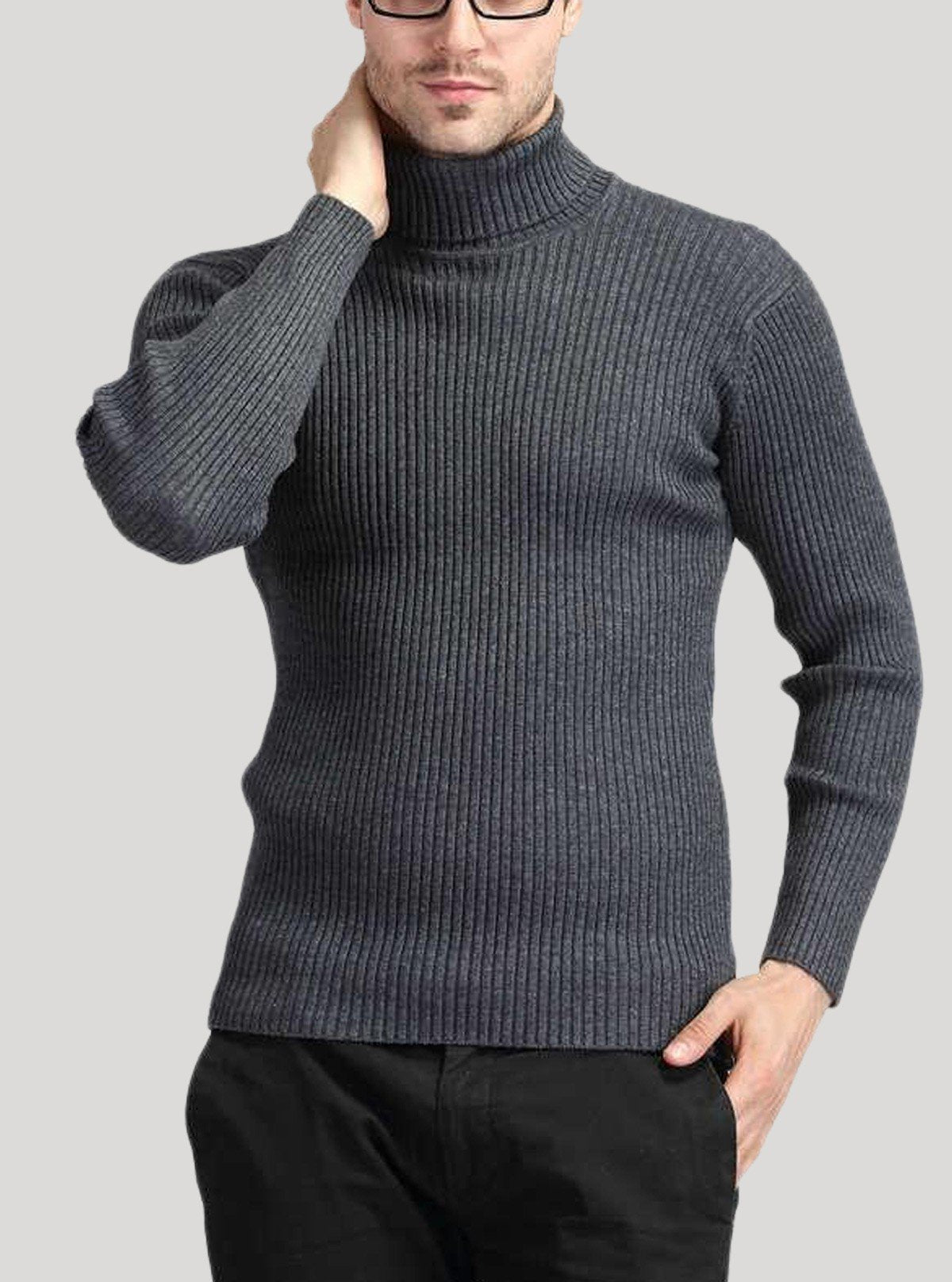 Men’s Charcoal Turtle Neck Sweatshirt – Warm & Stylish | Boer & Fitch - Boer and Fitch