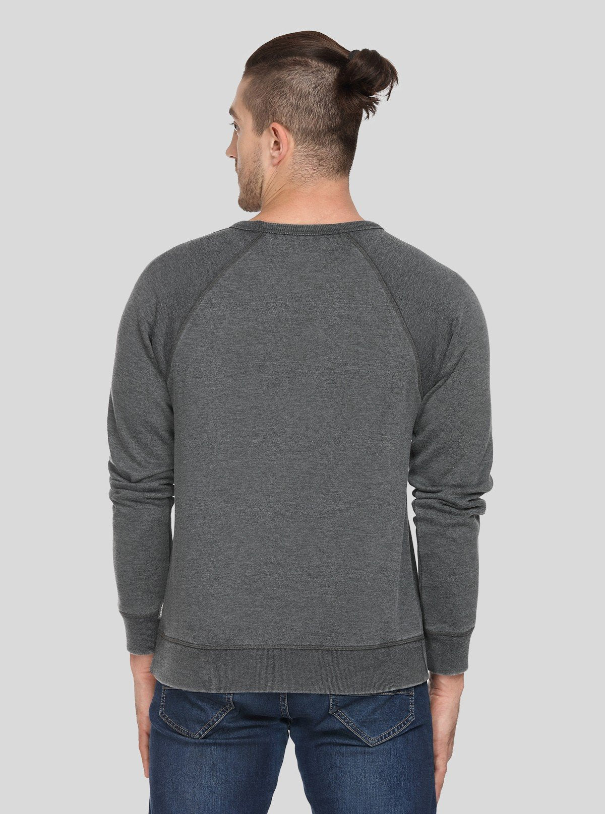 Men’s Charcoal V - Cut Fleece Sweatshirt – Sleek, Smart & Comfortable - Boer and Fitch
