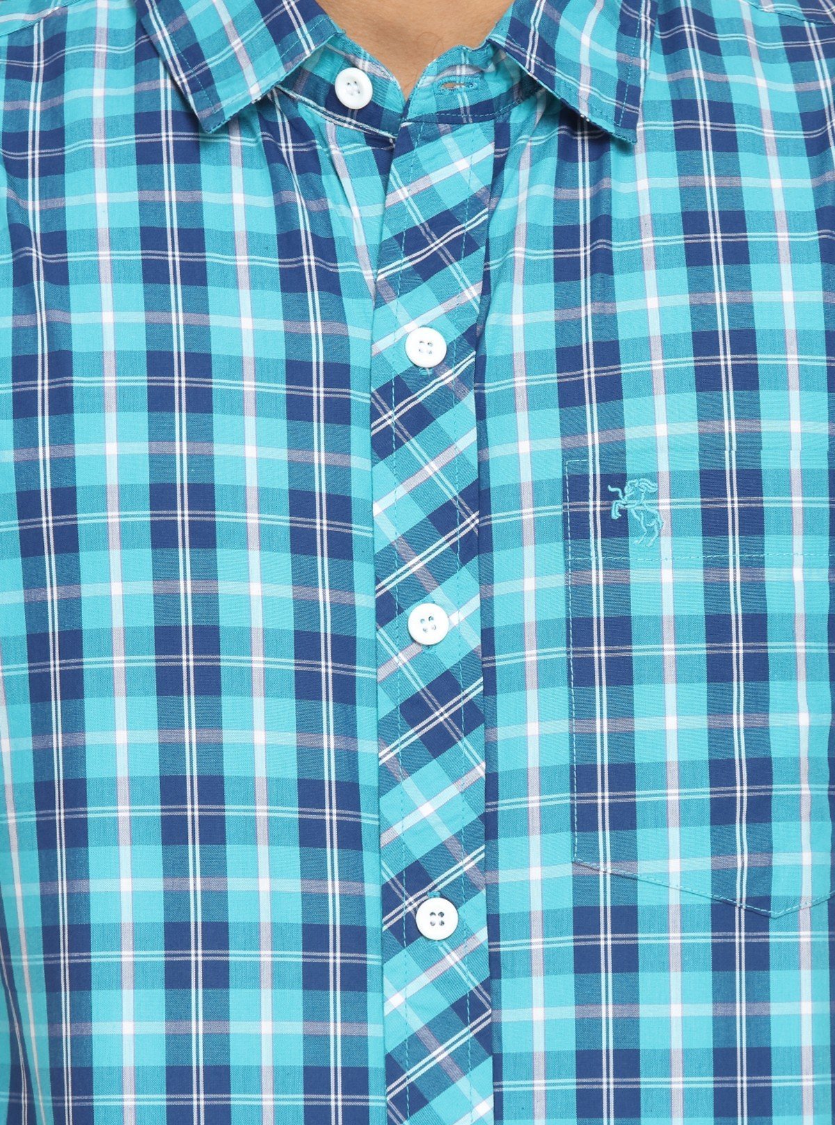 Men's Classic Bright Blue Checked Shirt – Timeless Checks for Everyday Style - Boer and Fitch