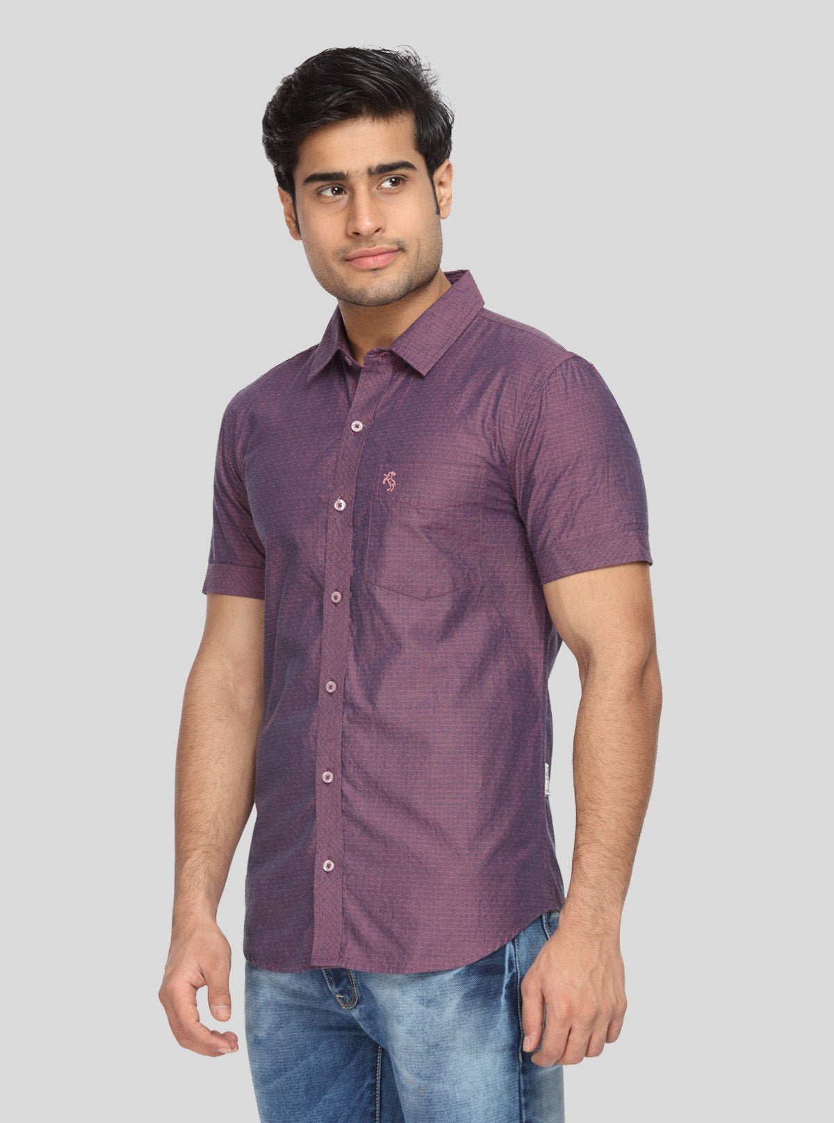 Men's Classic Mulberry Half Sleeve Shirt – Refined Comfort for Everyday - Boer and Fitch