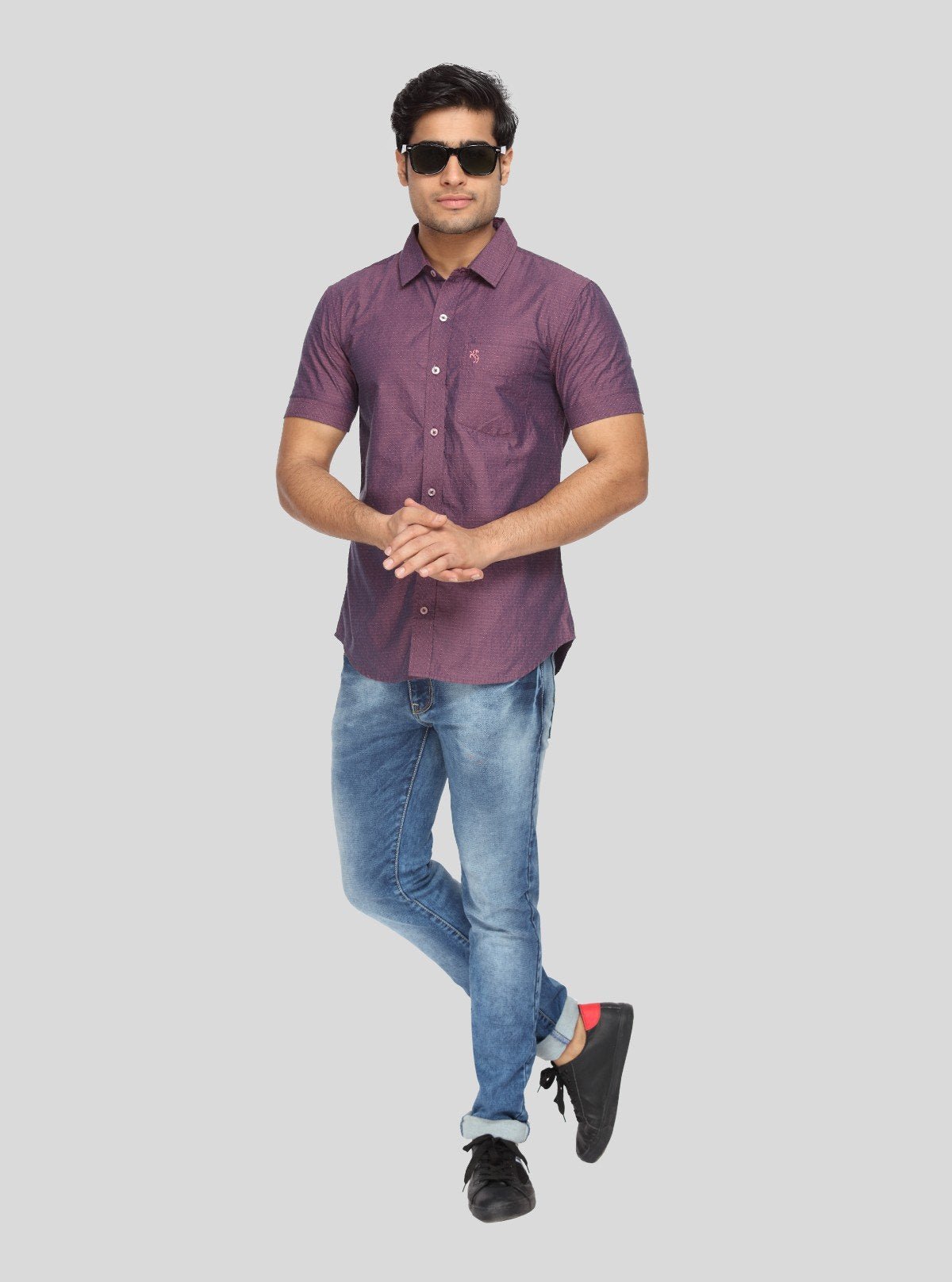 Men's Classic Mulberry Half Sleeve Shirt – Refined Comfort for Everyday - Boer and Fitch